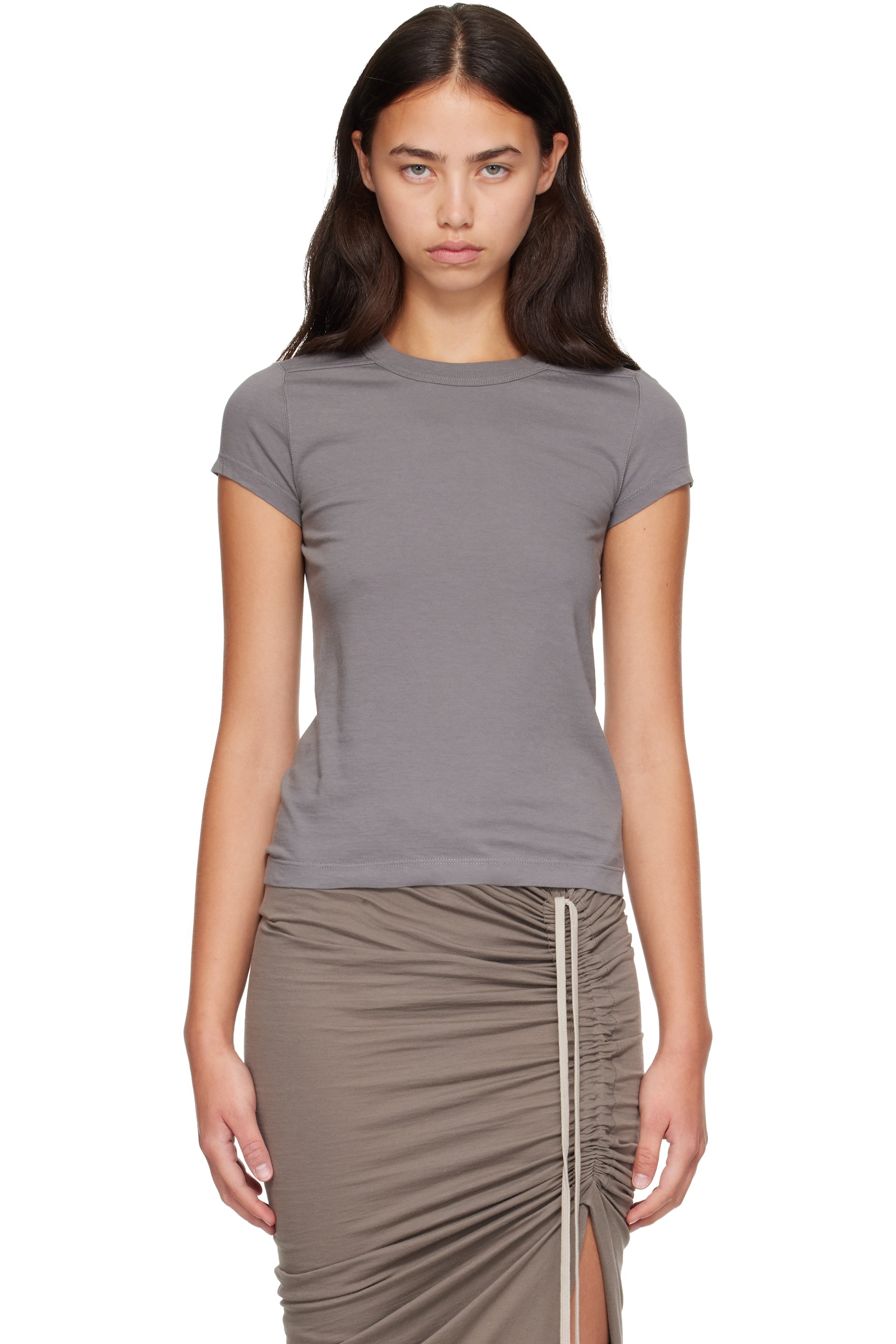 Rick Owens - Gray Tower Cropped Level T-shirt