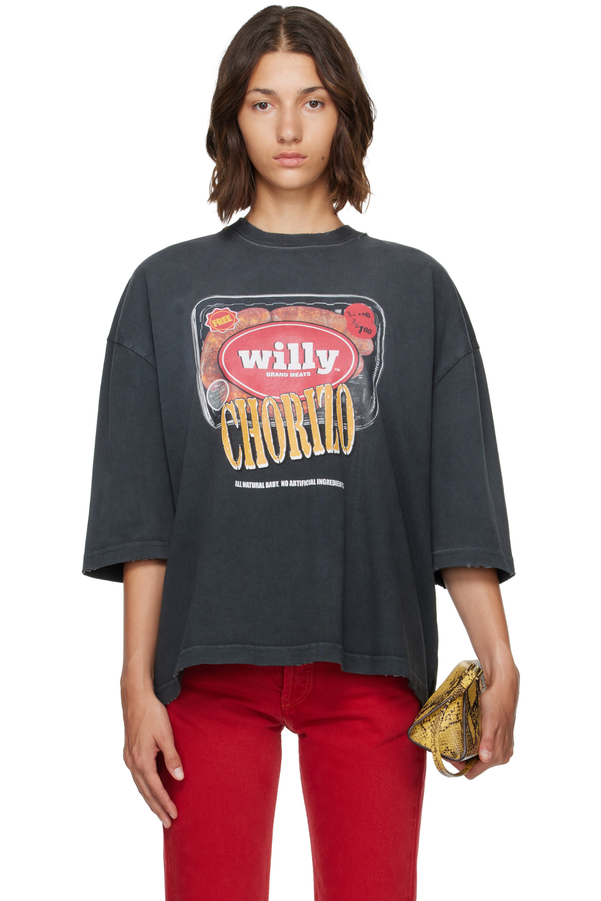 WILLY CHAVARRIA - Black OS 'Especial Chorizo' Buffalo Tee