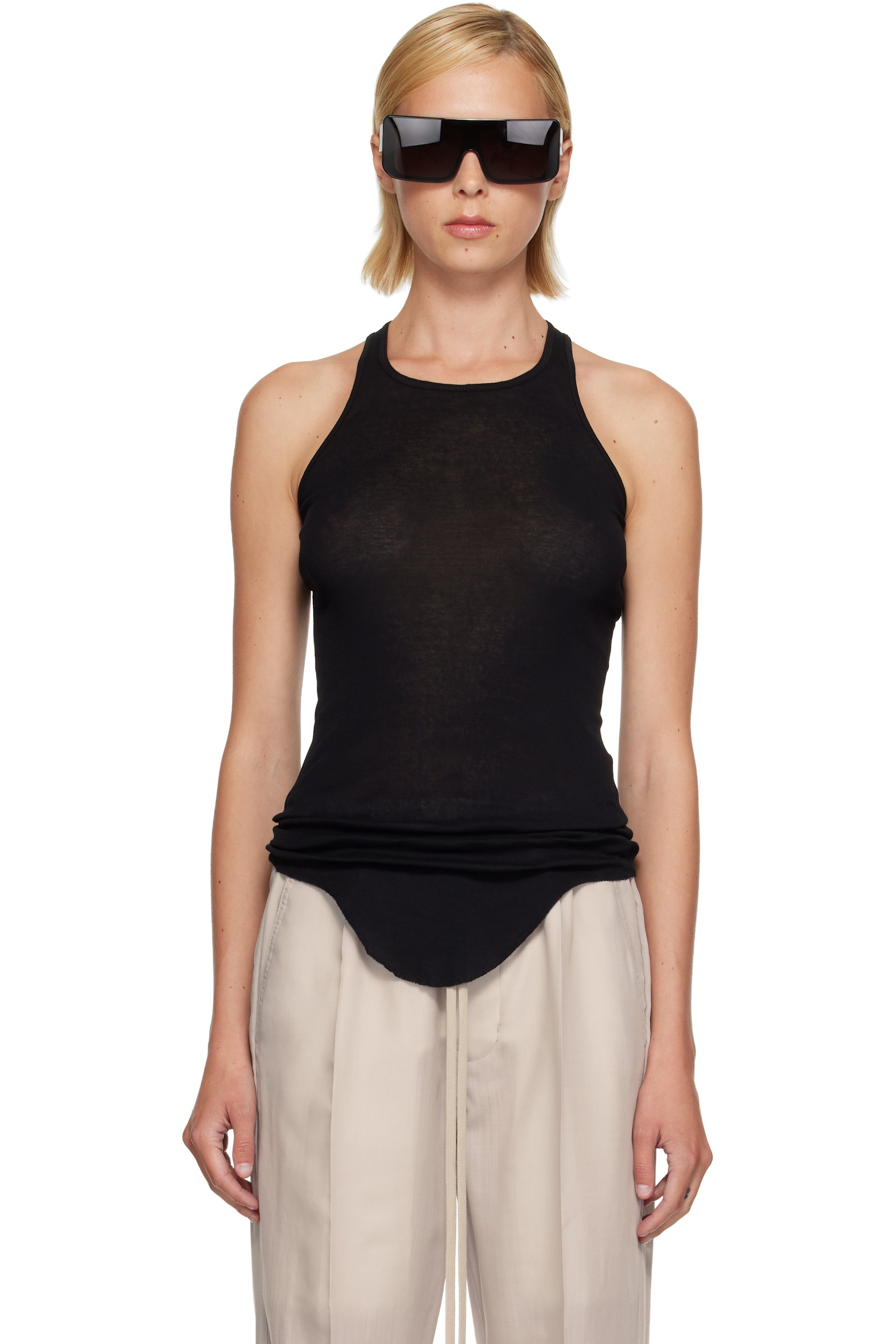 Rick Owens - Black Tower Basic Rib Tank Top