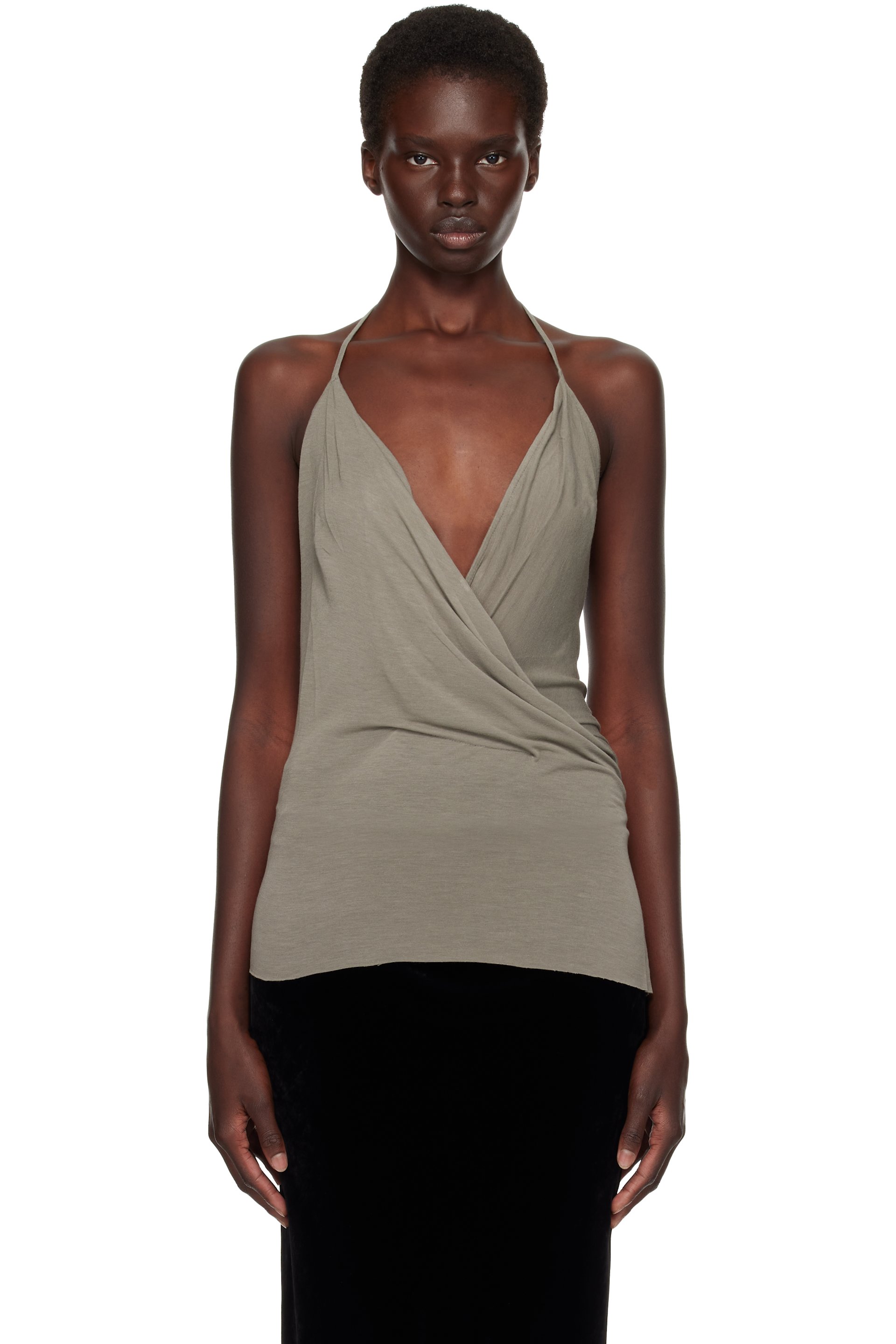 Rick Owens - Gray Tower Draped Top