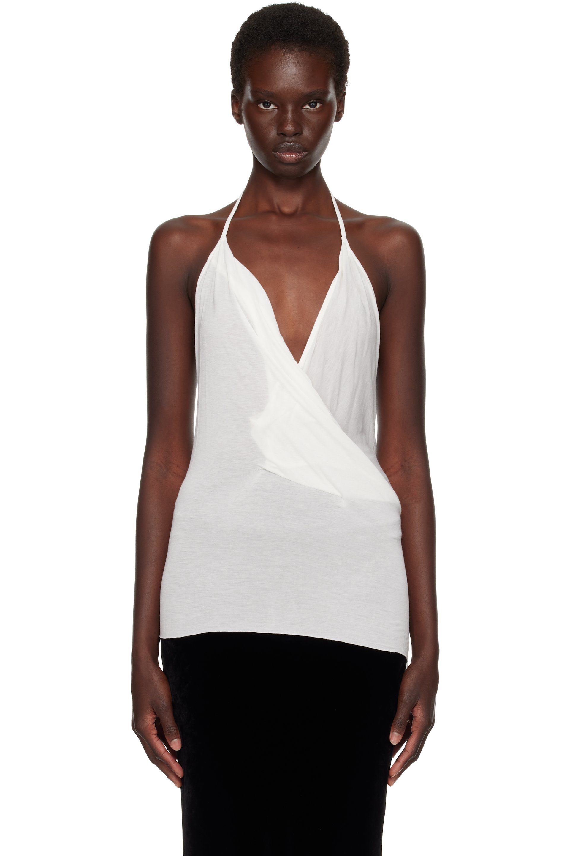 Rick Owens - Off-White Tower Draped Top