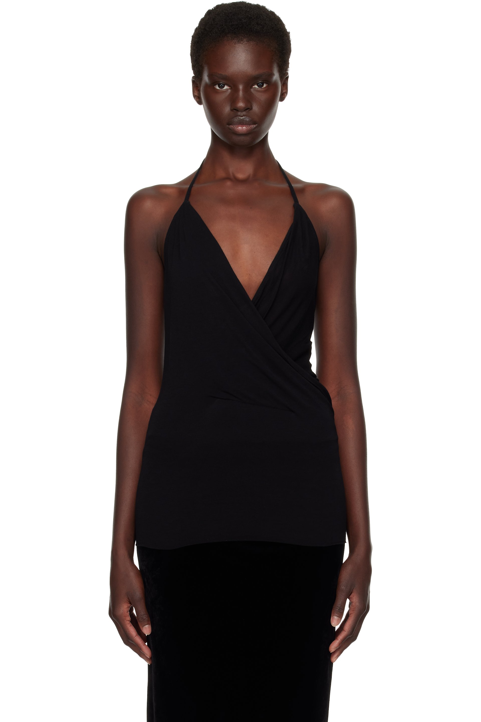 Rick Owens - Black Tower Draped Top