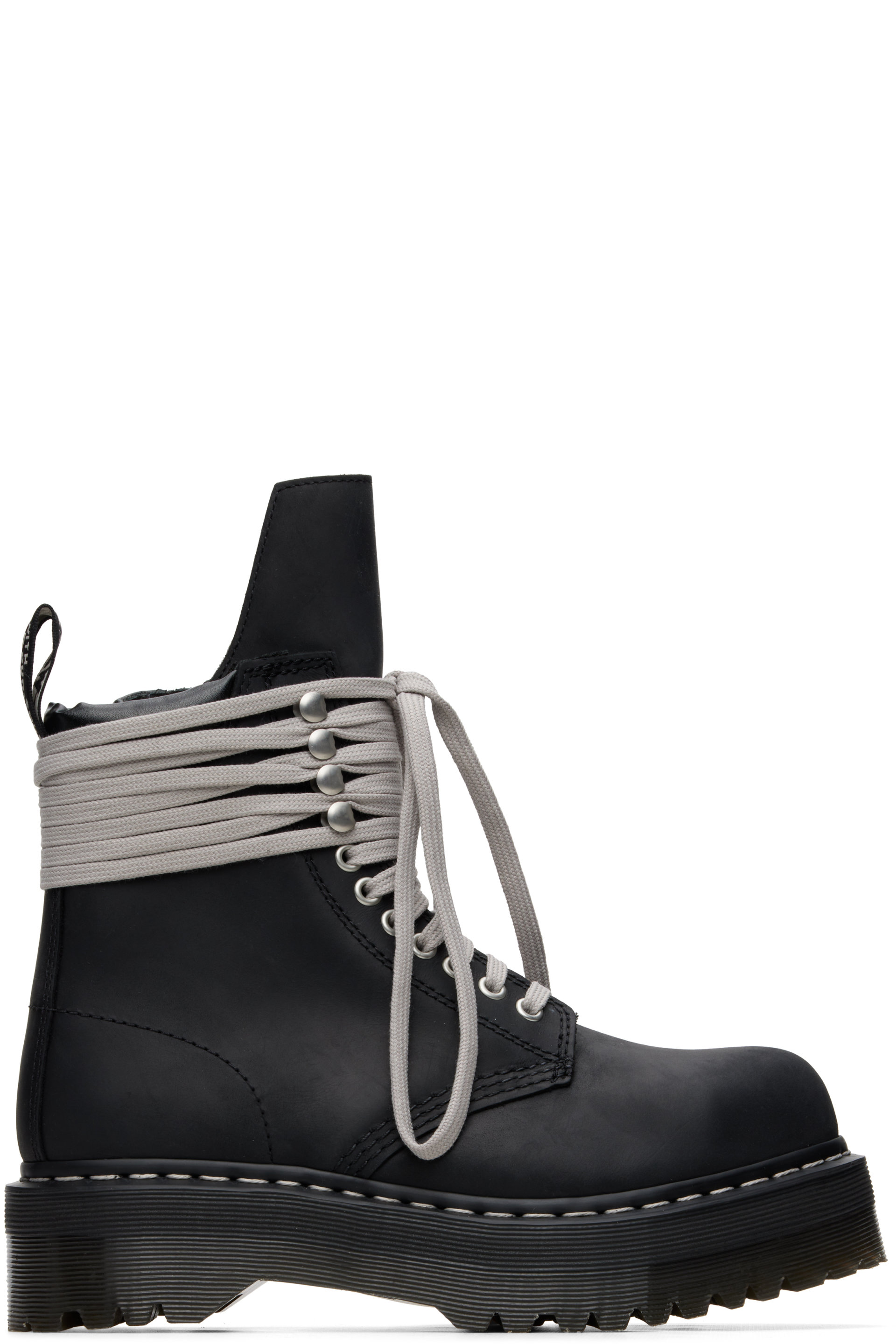 Rick Owens - Black Dr. Martens Edition Quad Sole Steel Toe Boots