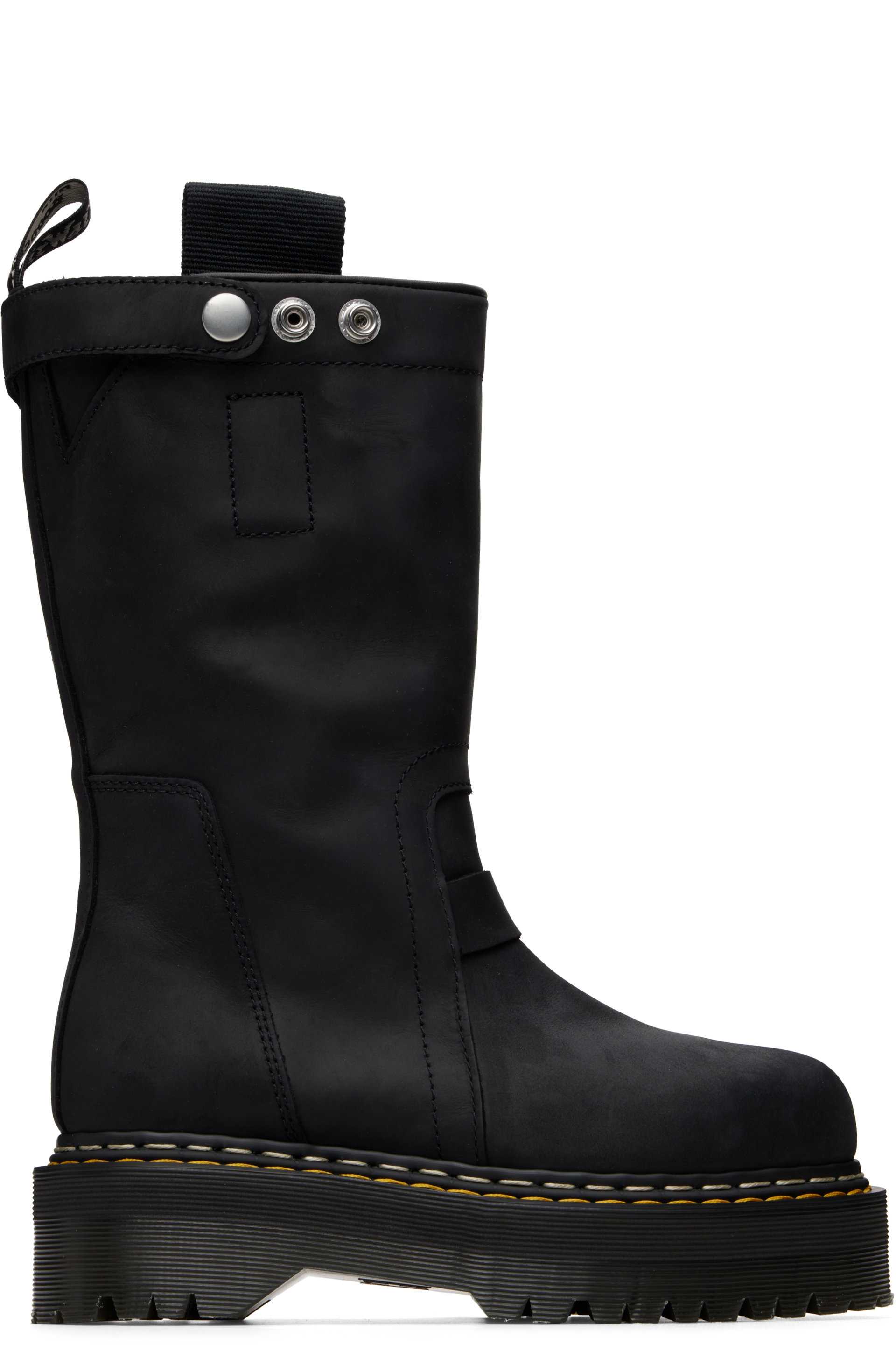 Rick Owens - Black Dr. Martens Edition Quad Sole Pull On Boots