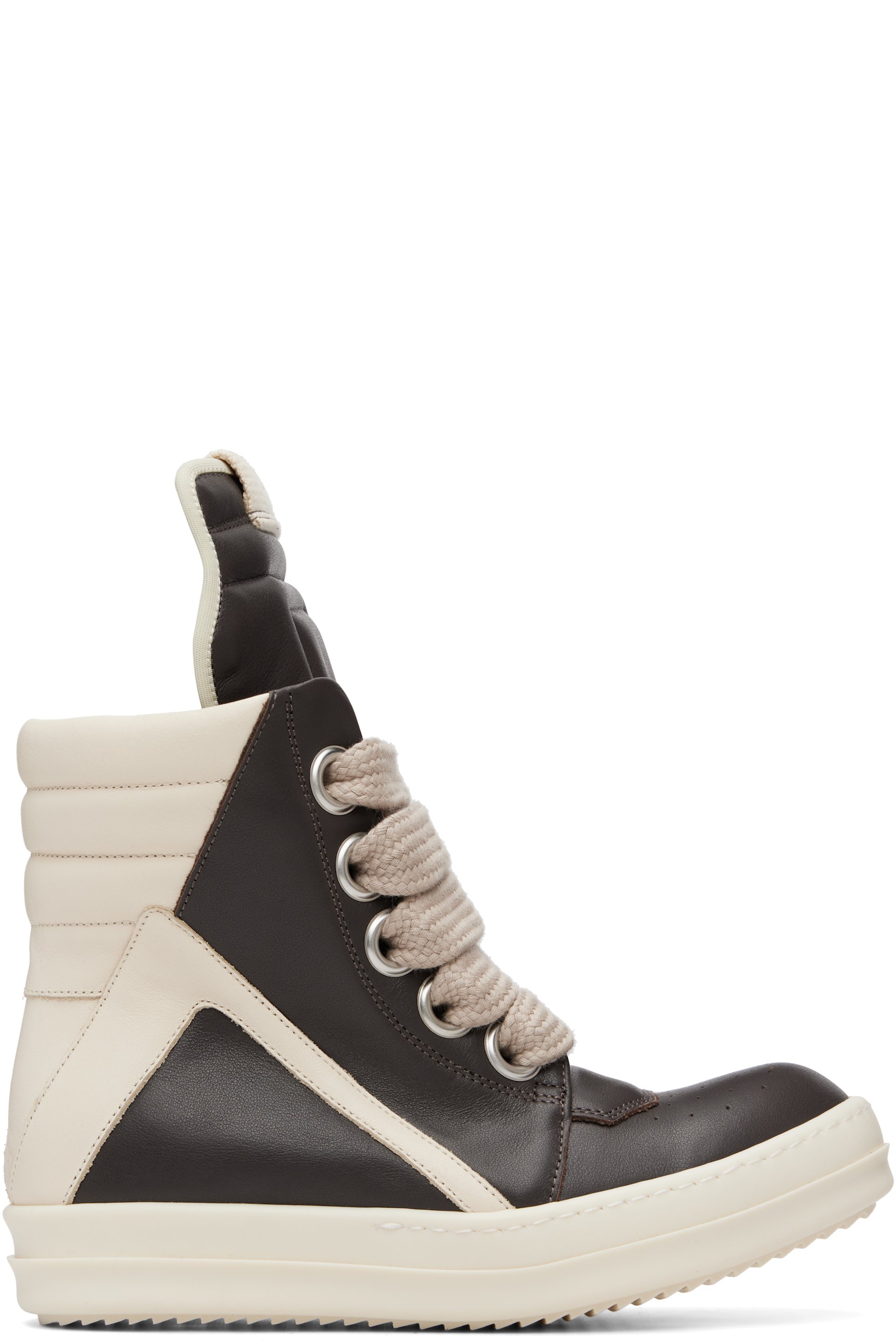 Rick Owens - Brown Temple Jumbolace Geobasket Sneakers