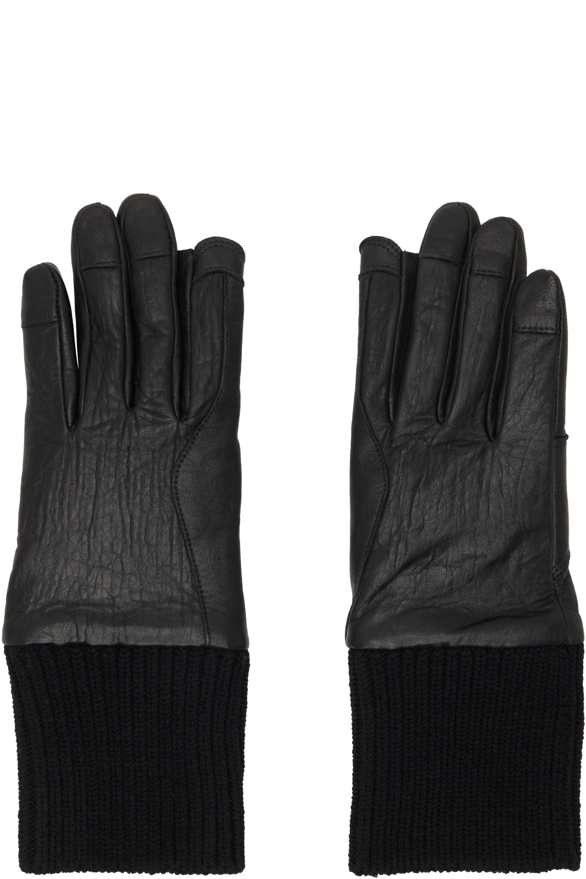 Rick Owens - Black Tower Rib Cuff Gloves