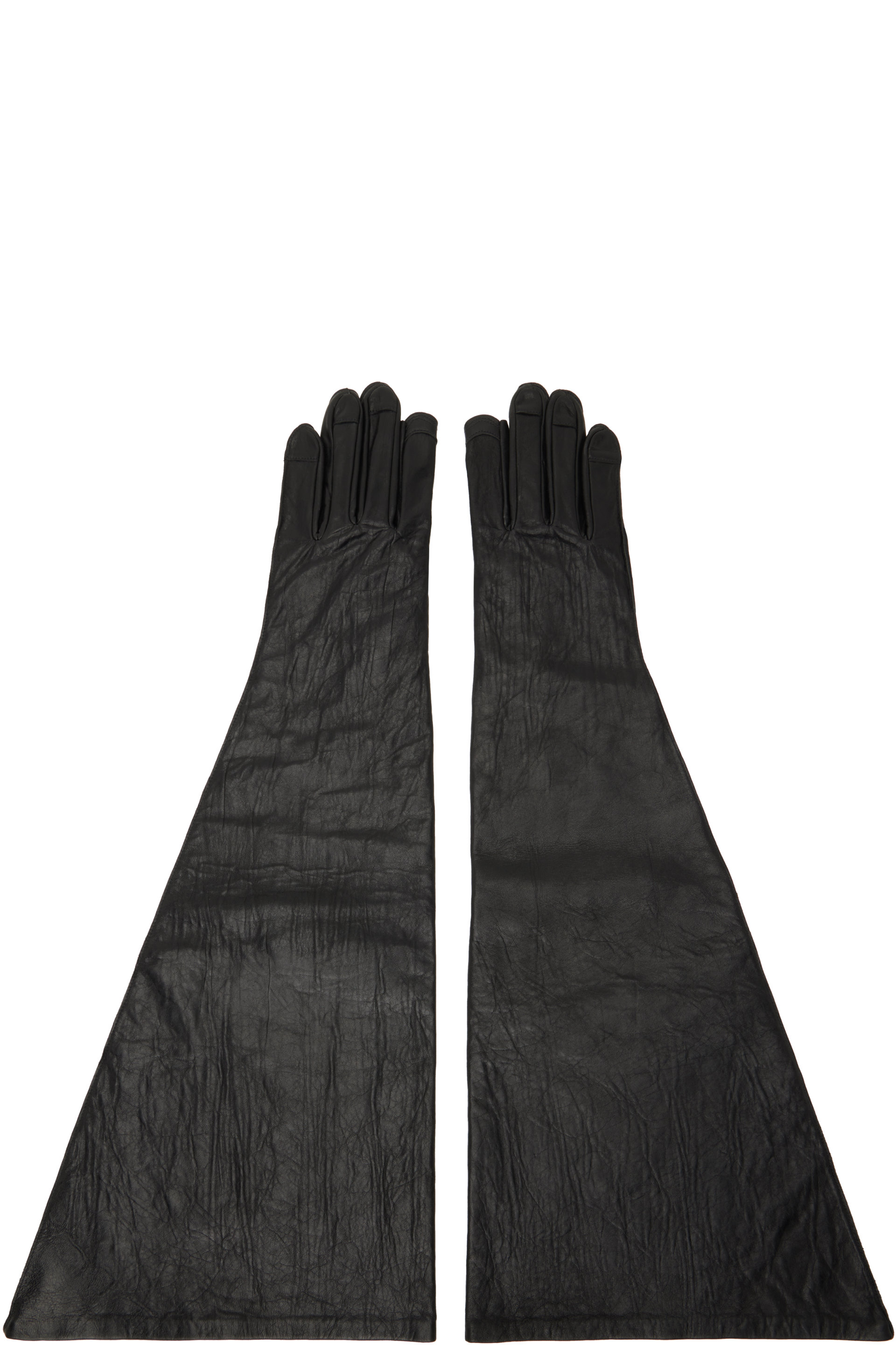 Rick Owens - Black Tower Cuffed Long Gloves