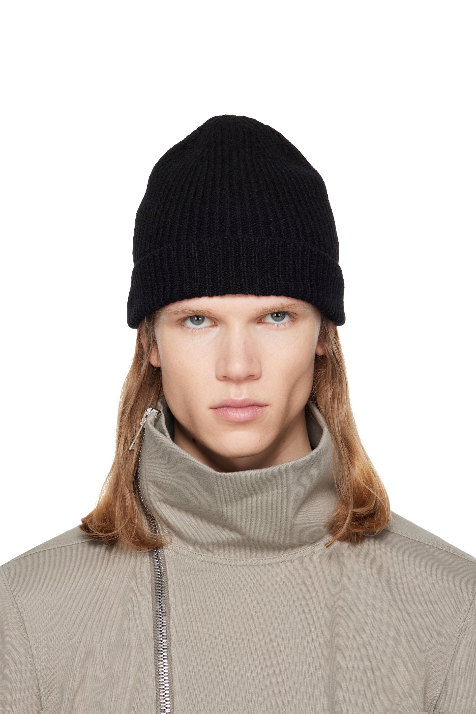 Rick Owens - Black Tower Ribbed Beanie