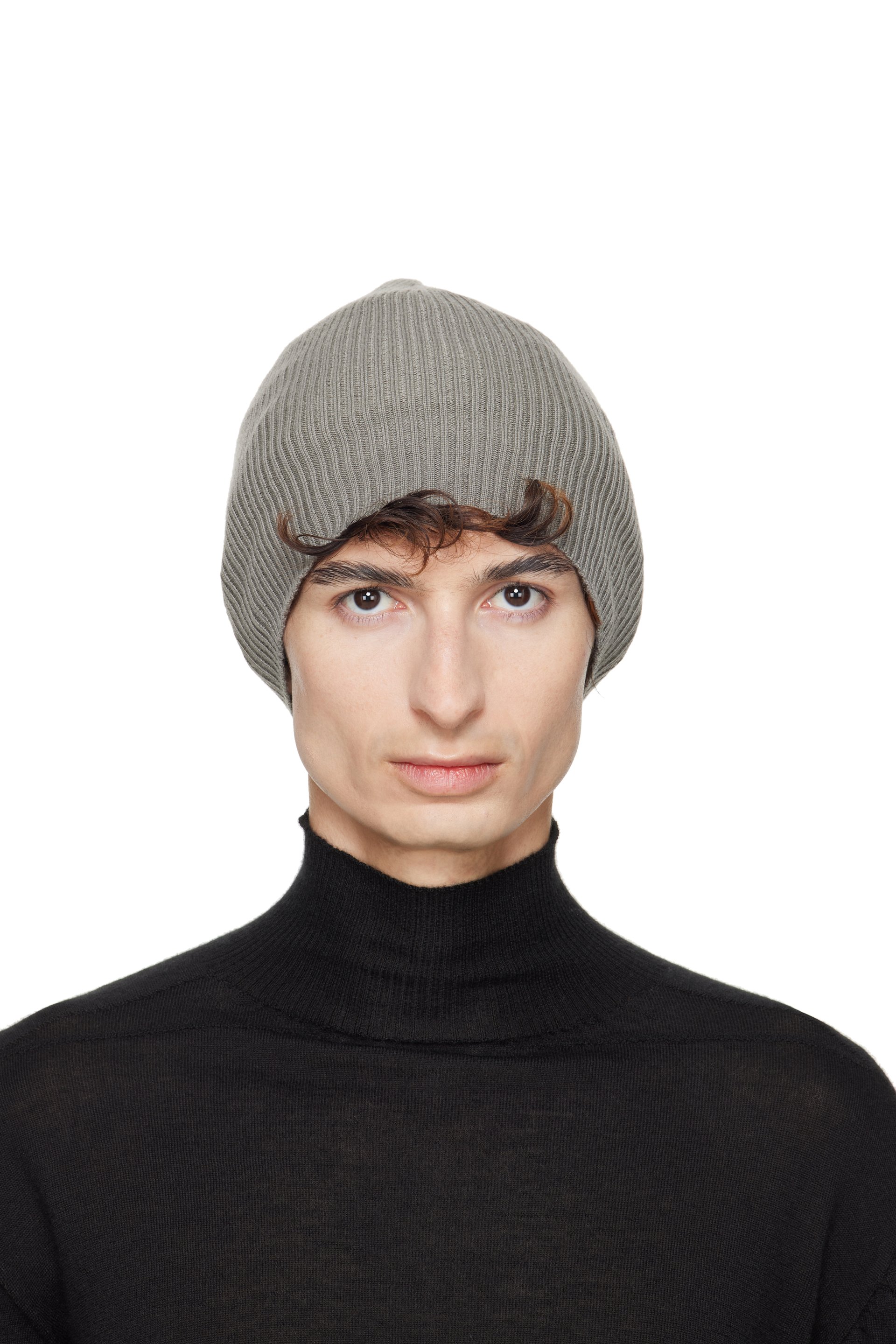 Rick Owens - Taupe Tower Ribbed Beanie