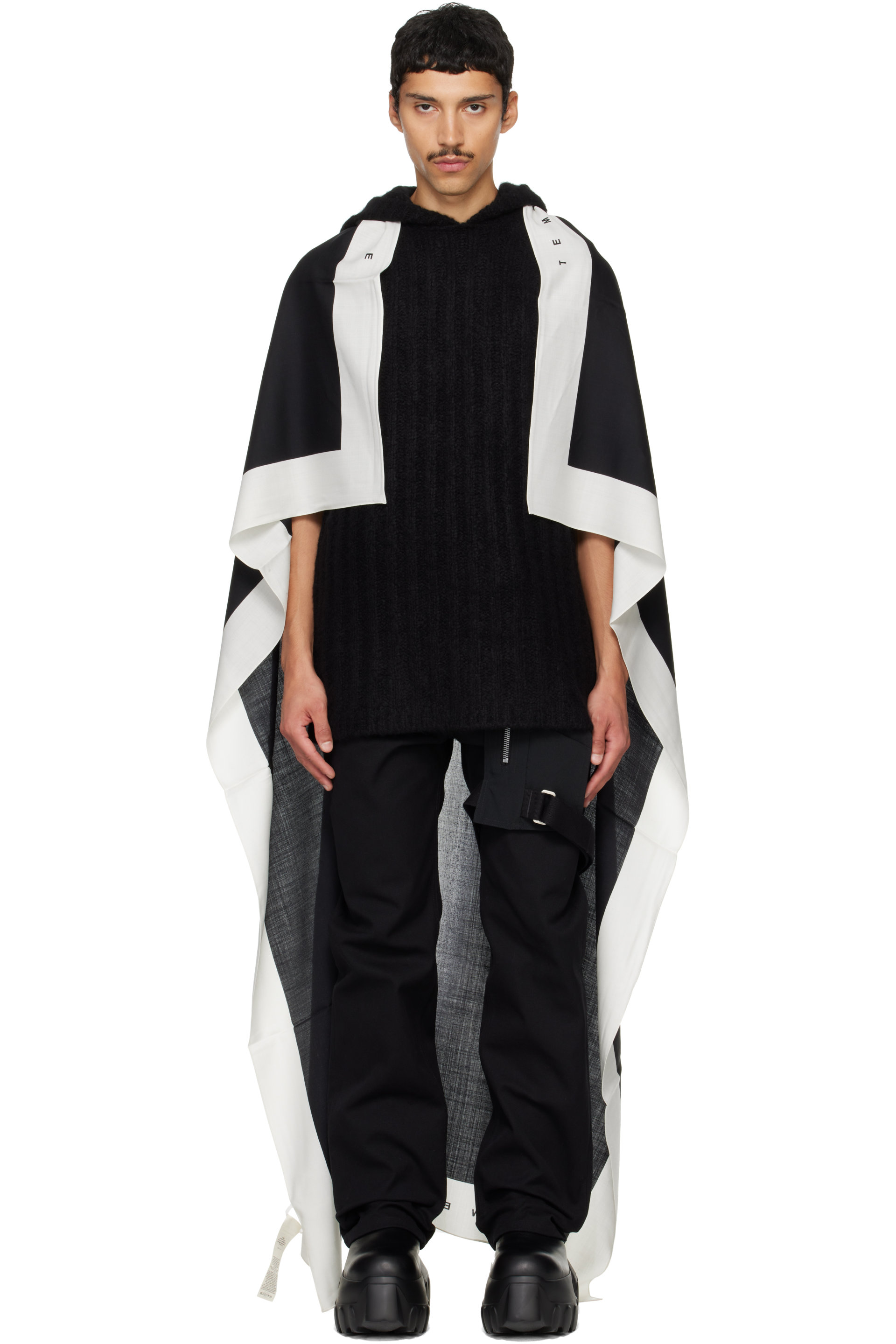 Rick Owens - Black Tower Flag 133X168 Scarf