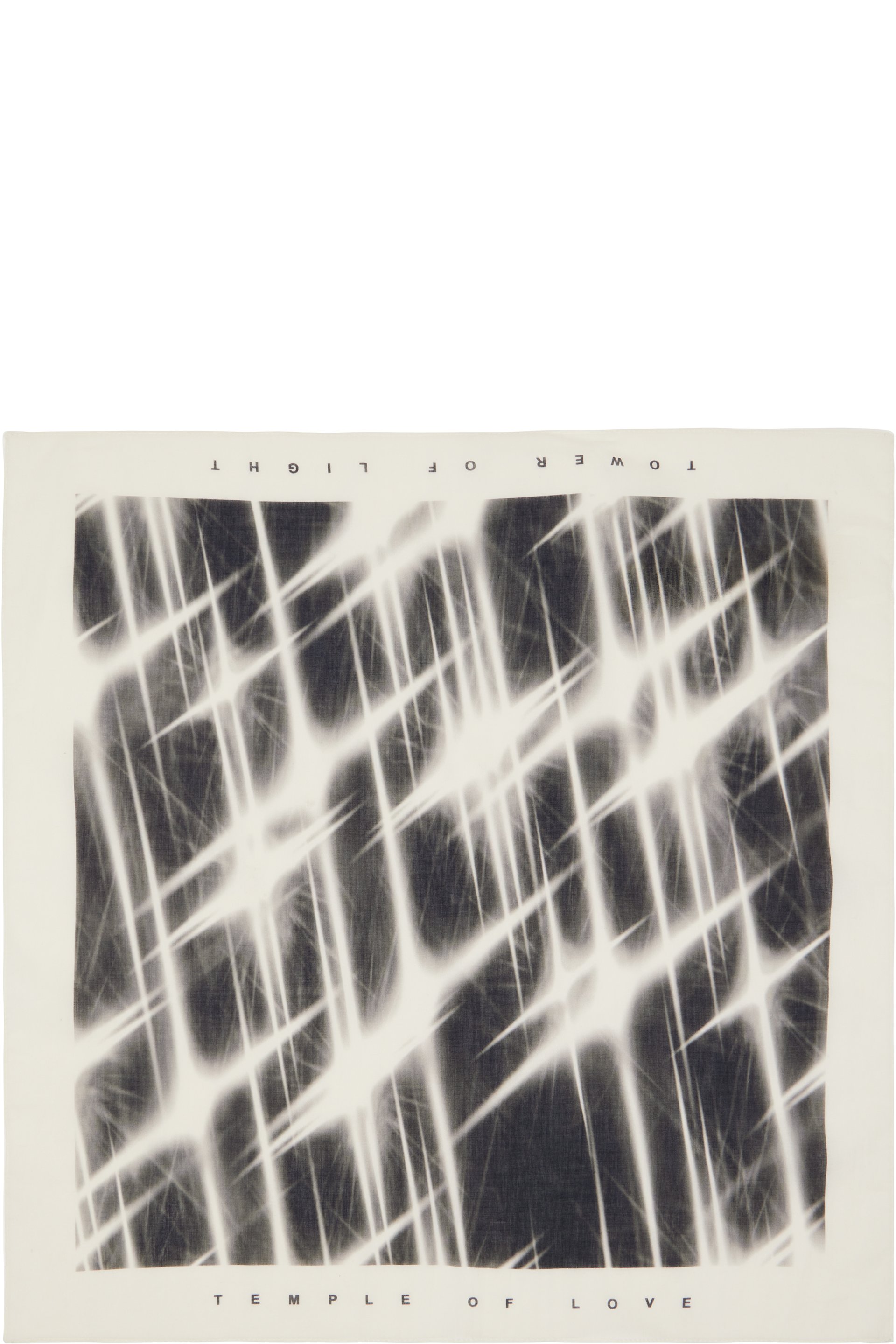 Rick Owens - White & Black Tower Printed Bandana Scarf