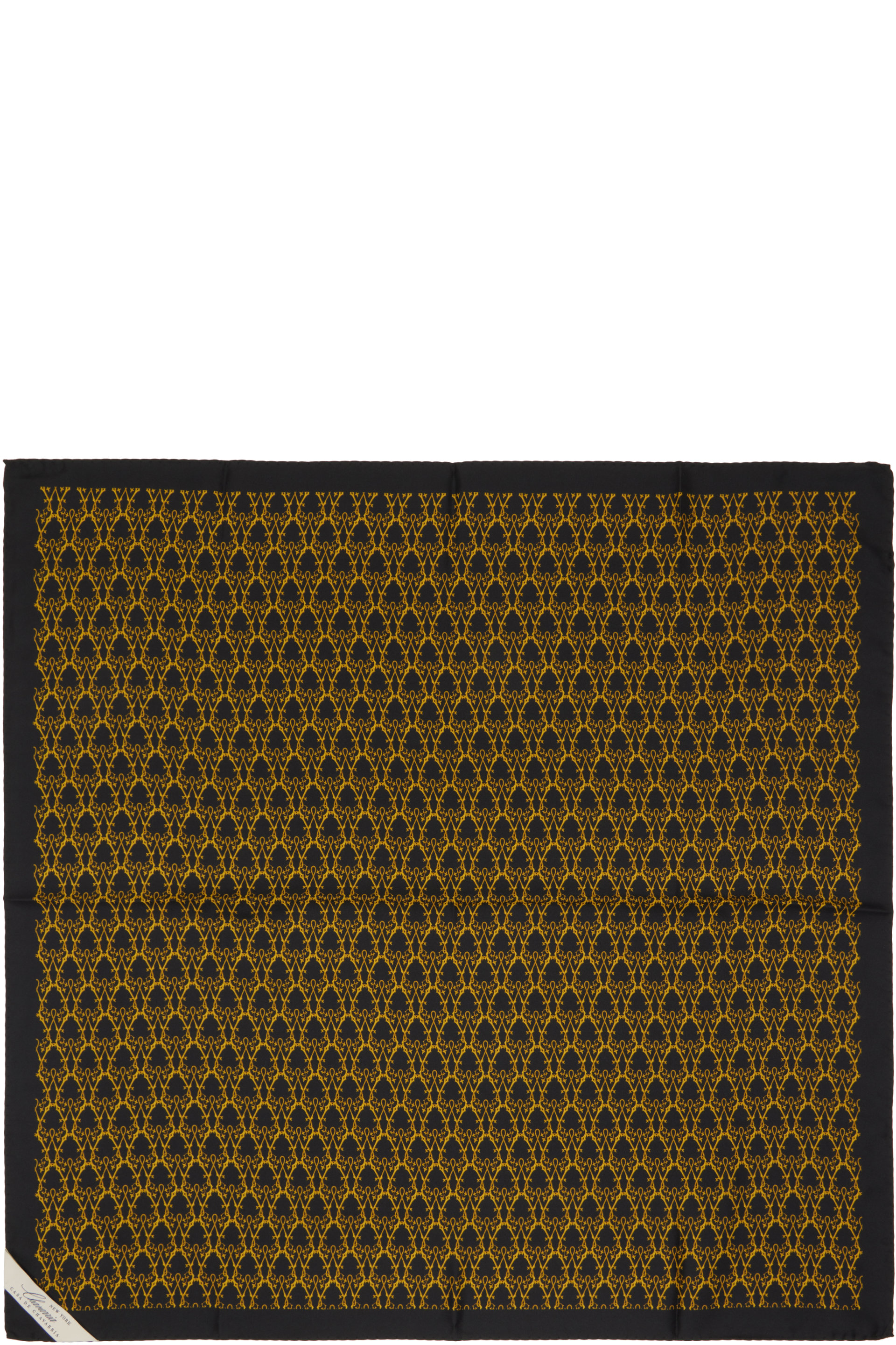 WILLY CHAVARRIA - Black & Yellow Silk Scarf