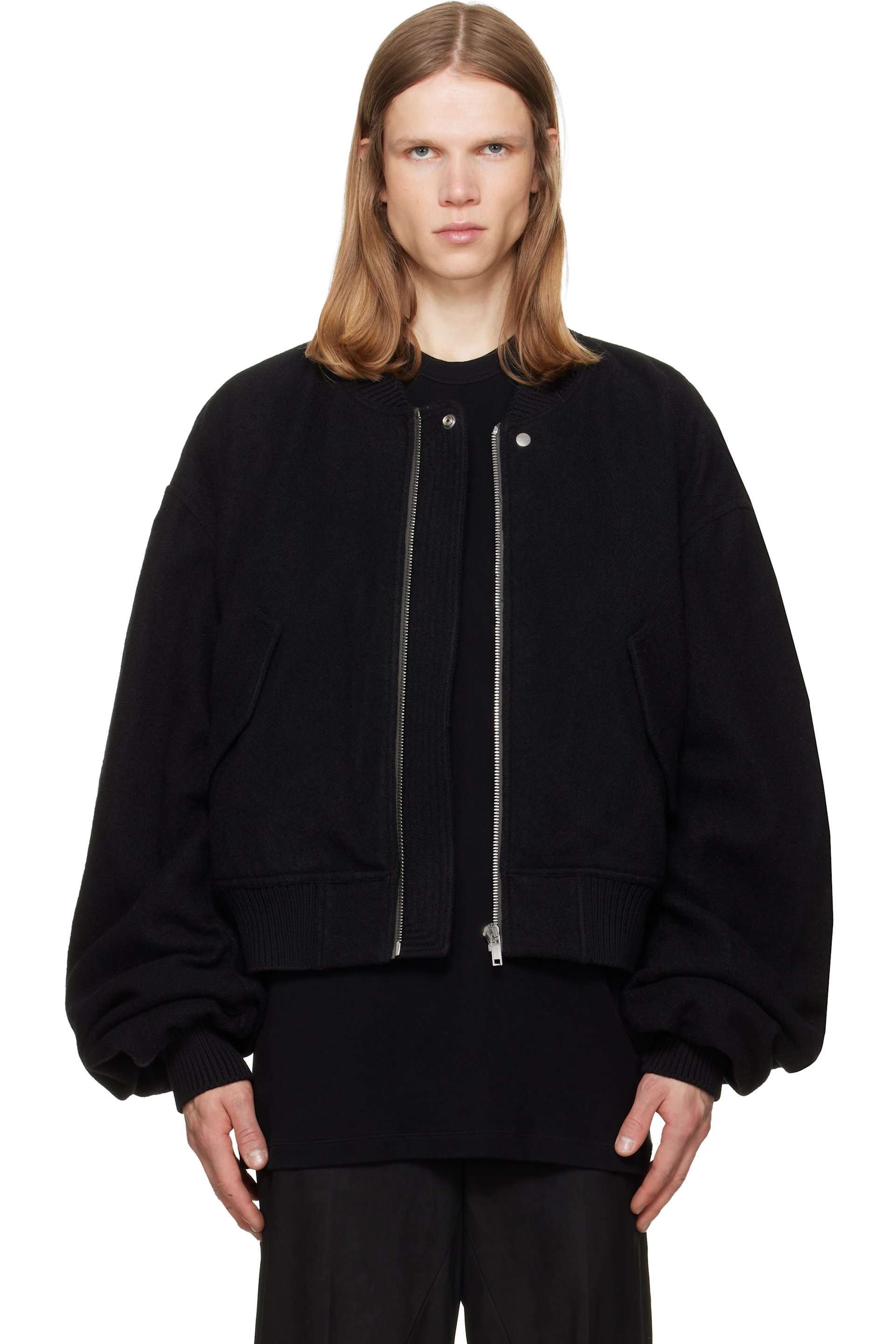 Rick Owens - Black Tower Secchia Flight Bomber Jacket