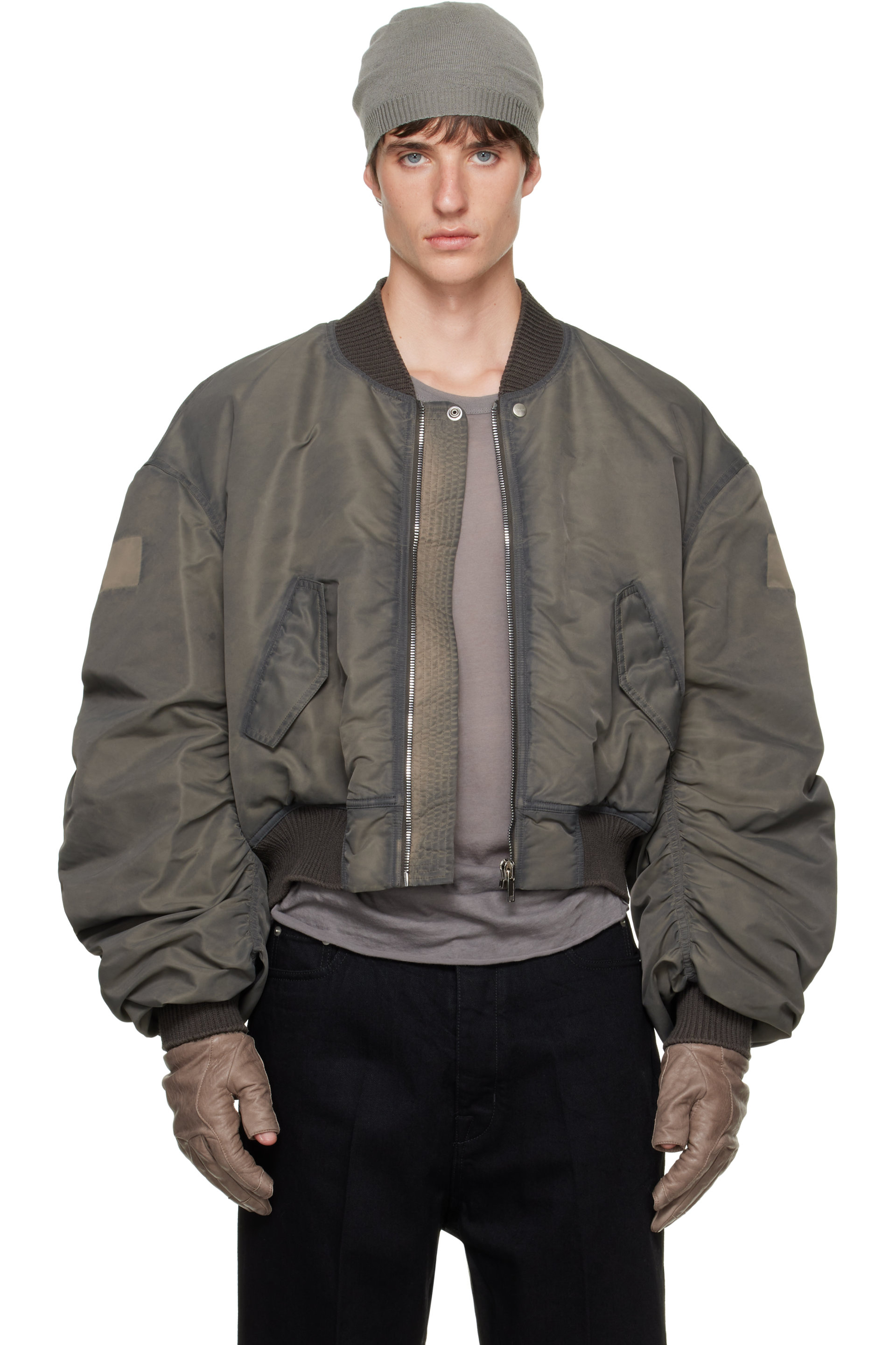 Rick Owens - Gray Tower Secchia Flight Jacket