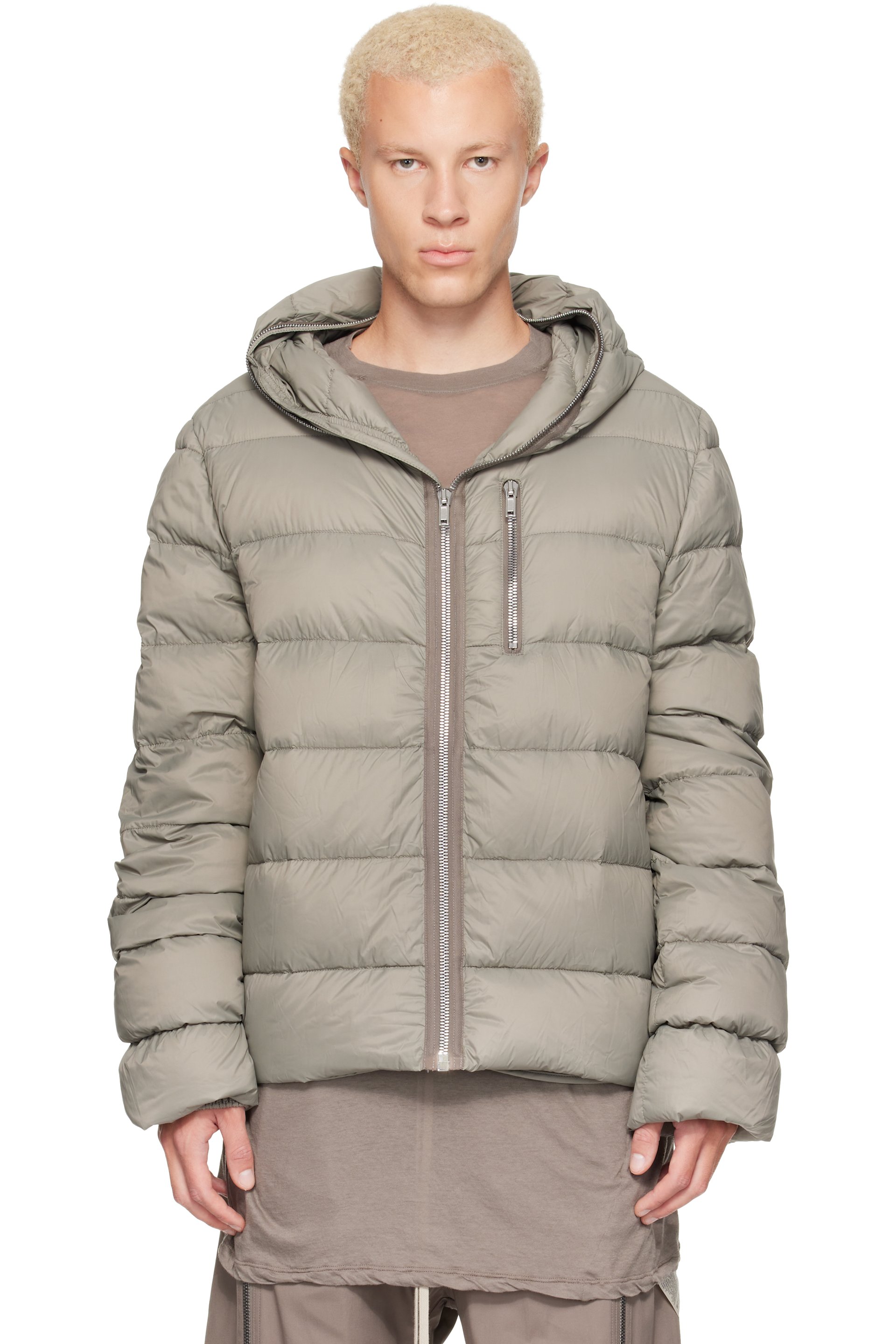 Rick Owens - Khaki Tower Light Nylon Duvet Down Jacket