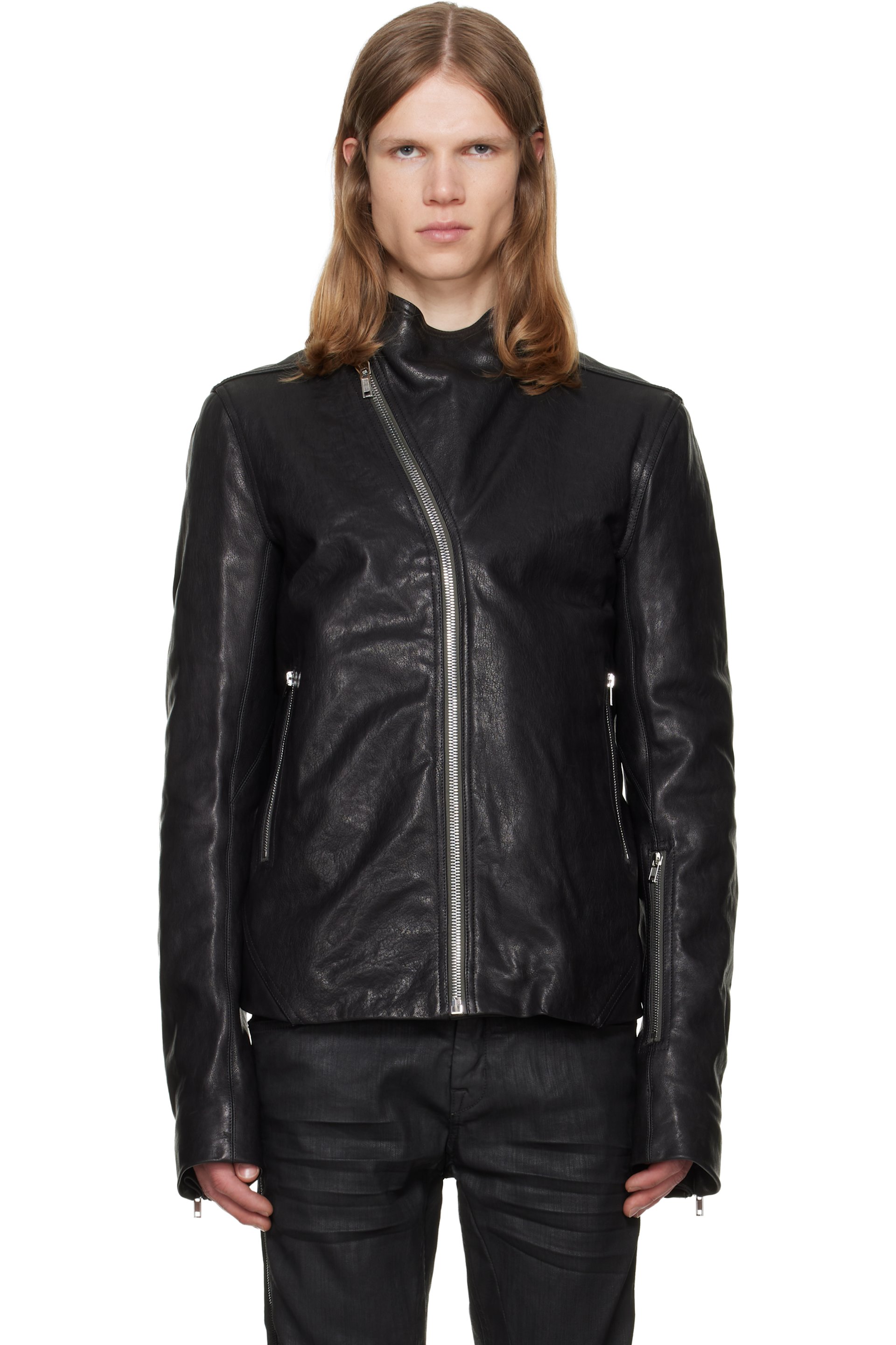 Rick Owens - Black Tower Release Leather Jacket