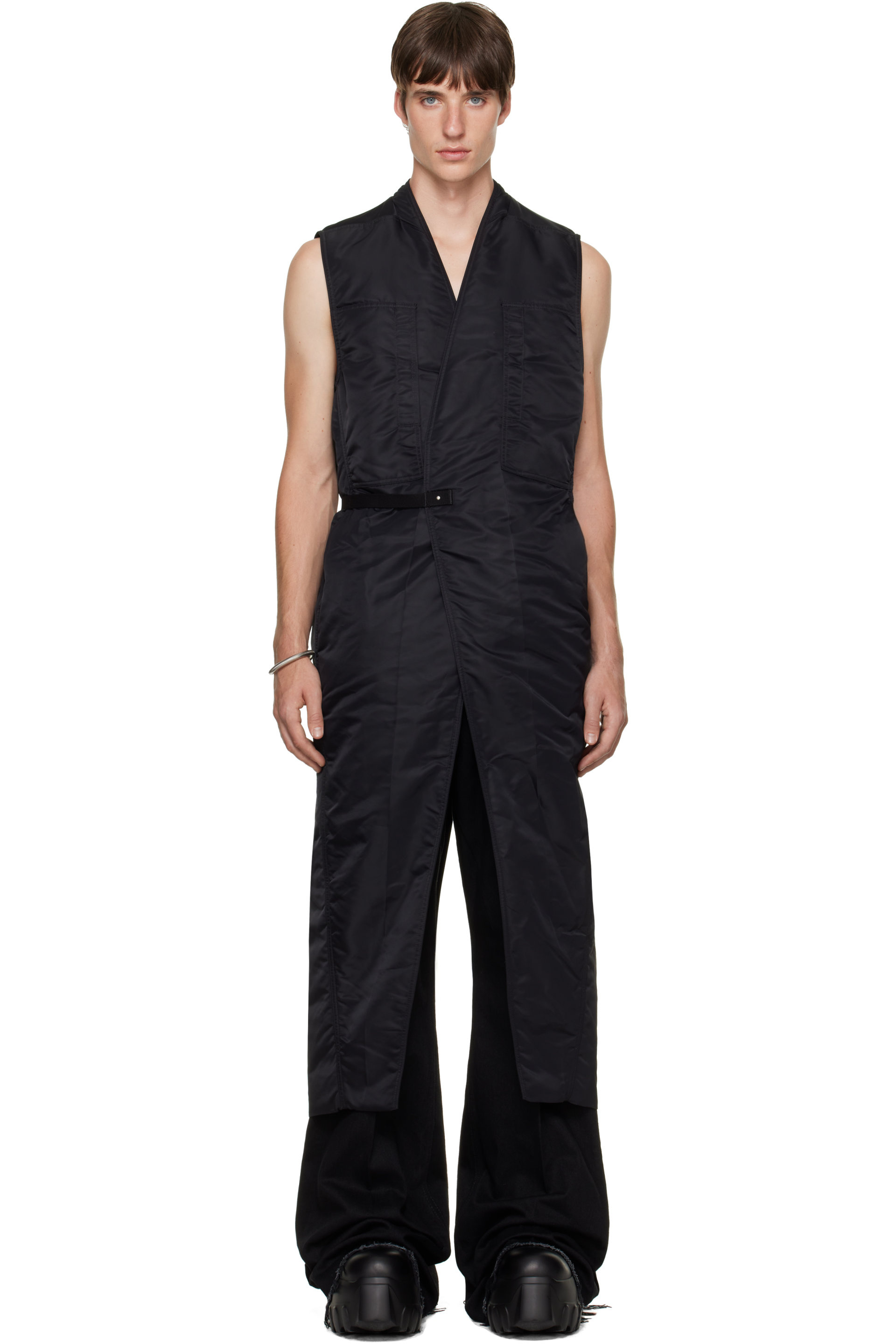 Rick Owens - Black Tower Long Lab Vest