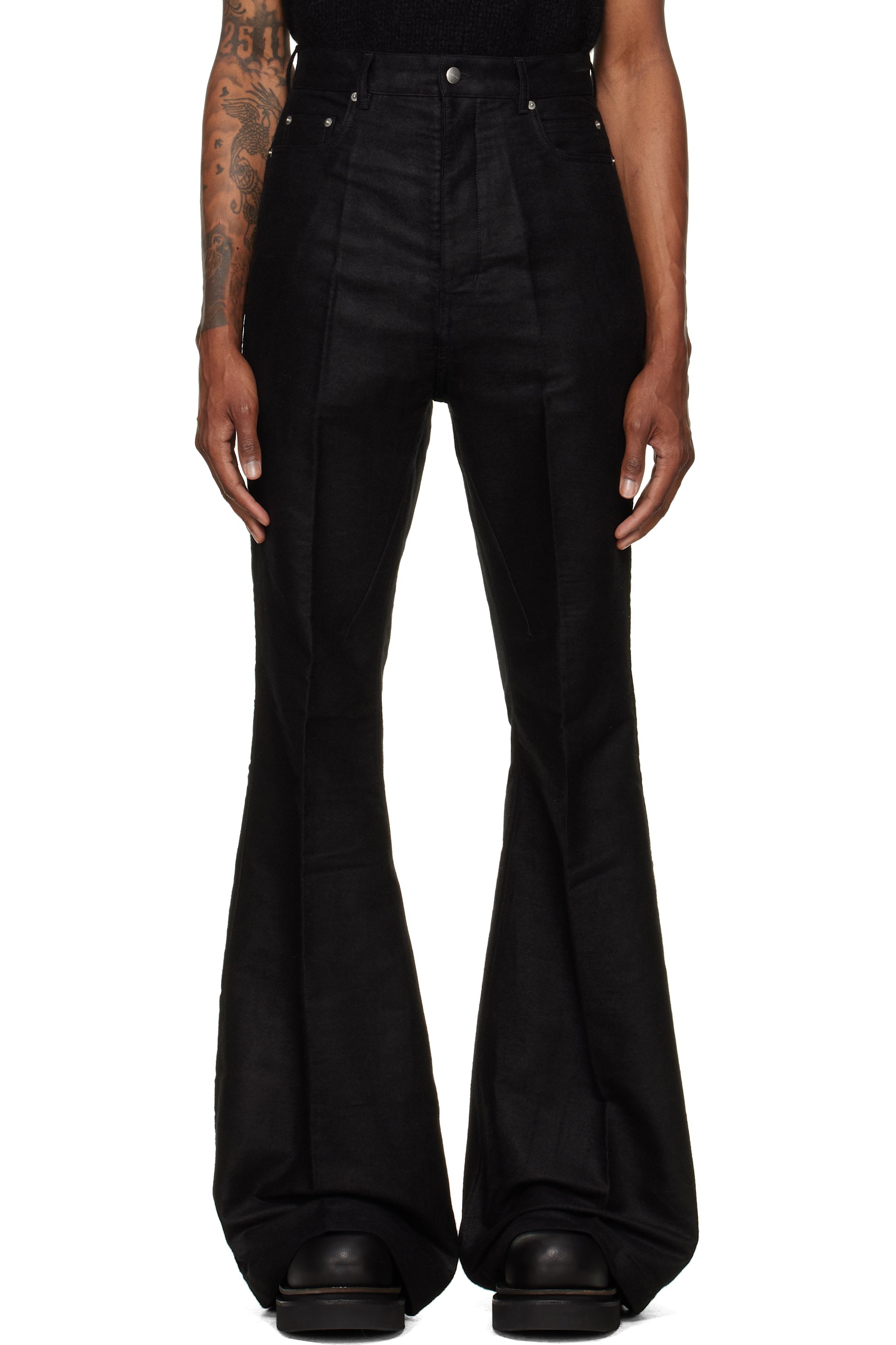 Rick Owens - Black Tower Bolan Bootcut Trousers