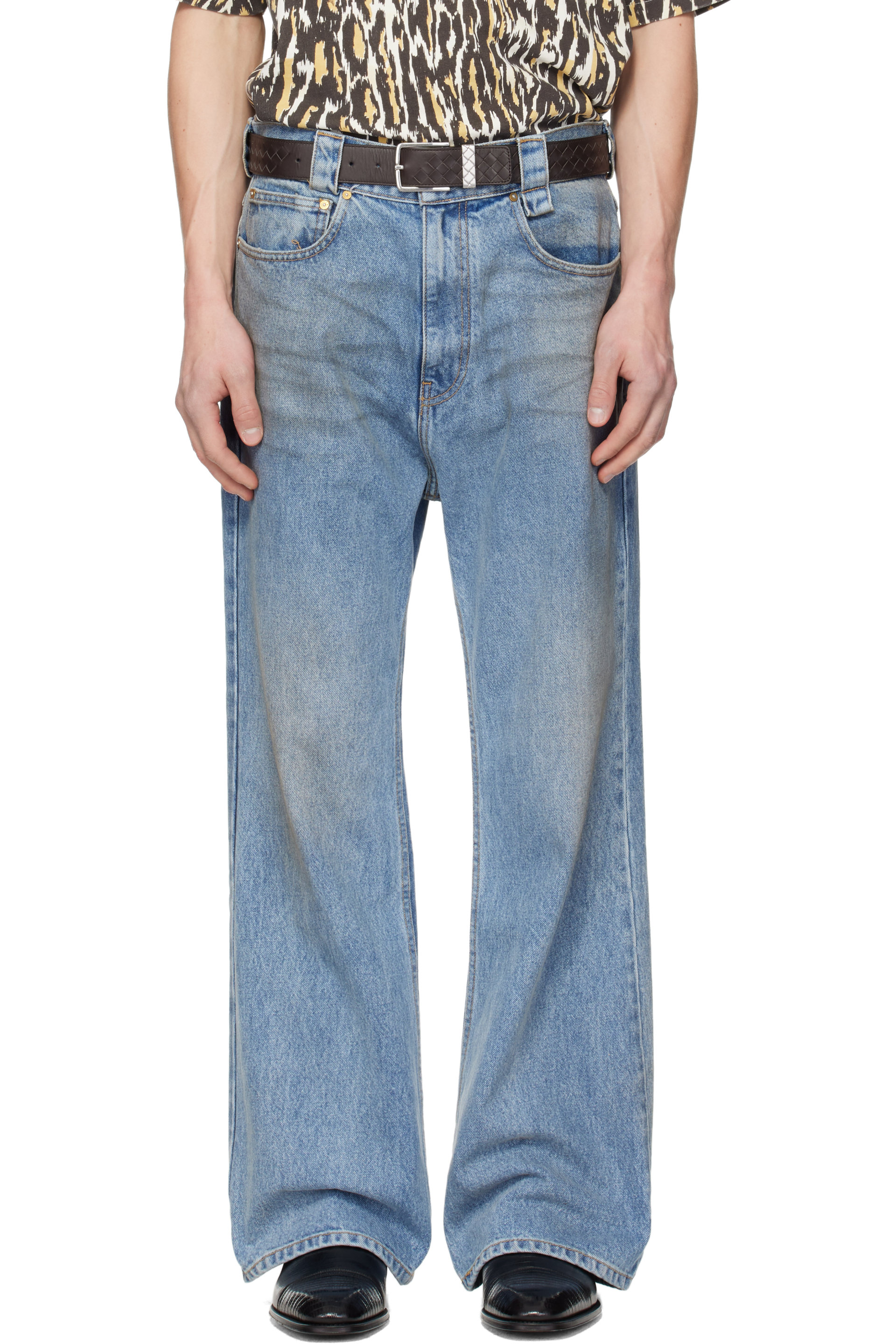 WILLY CHAVARRIA - Blue Flared Denim Jeans