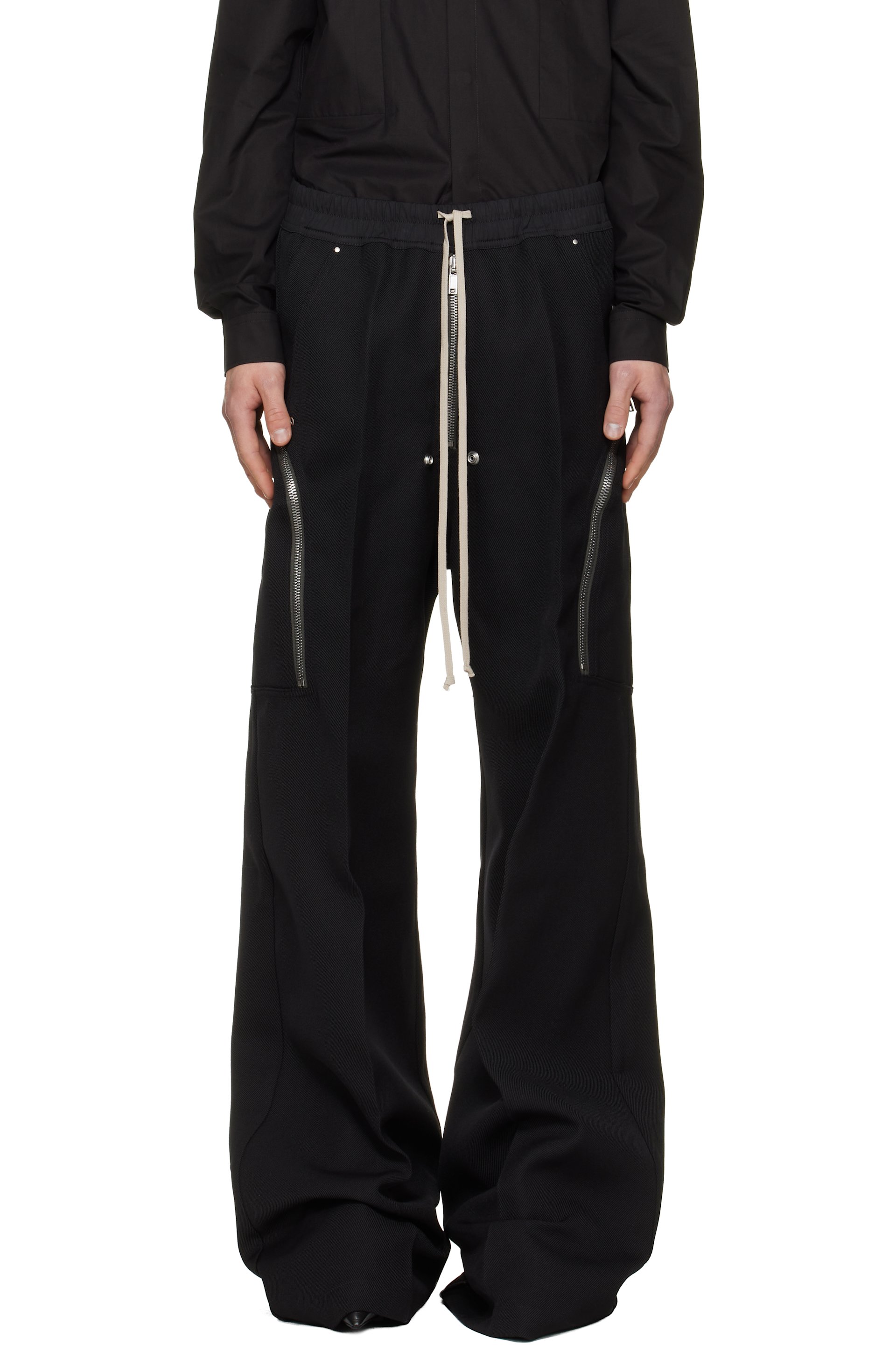 Rick Owens - Pantalon cargo Heizer noir à glissière Bela - Tower