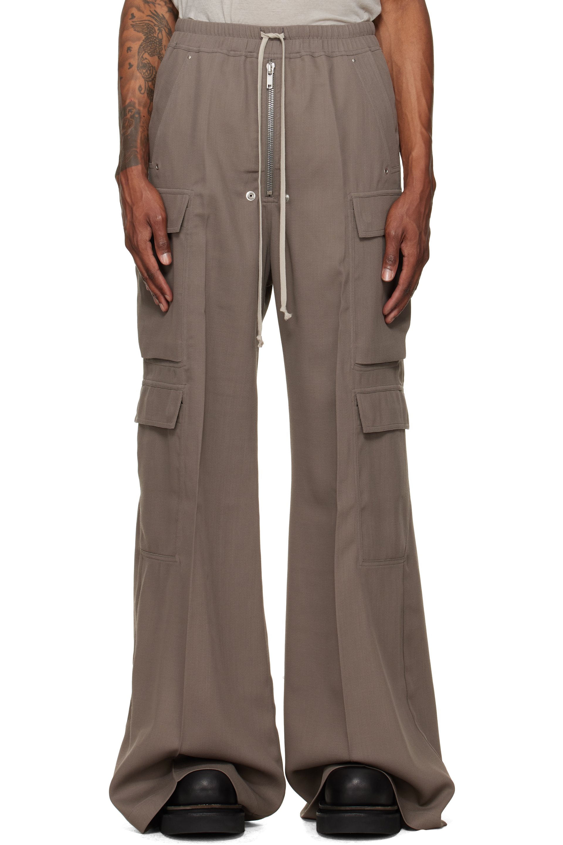 Rick Owens - Gray Tower Cargobelas Cargo Pants