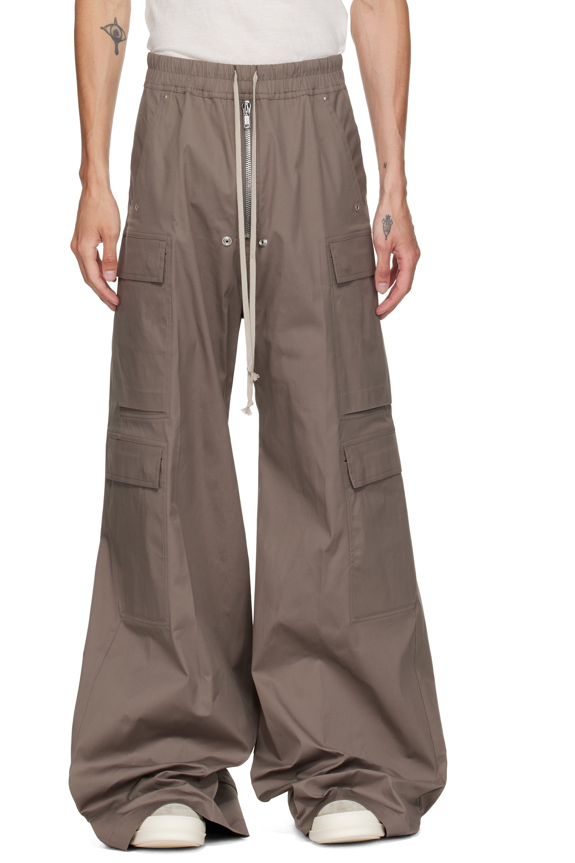 Rick Owens - Pantalon cargo gris à glissière Bela - Tower