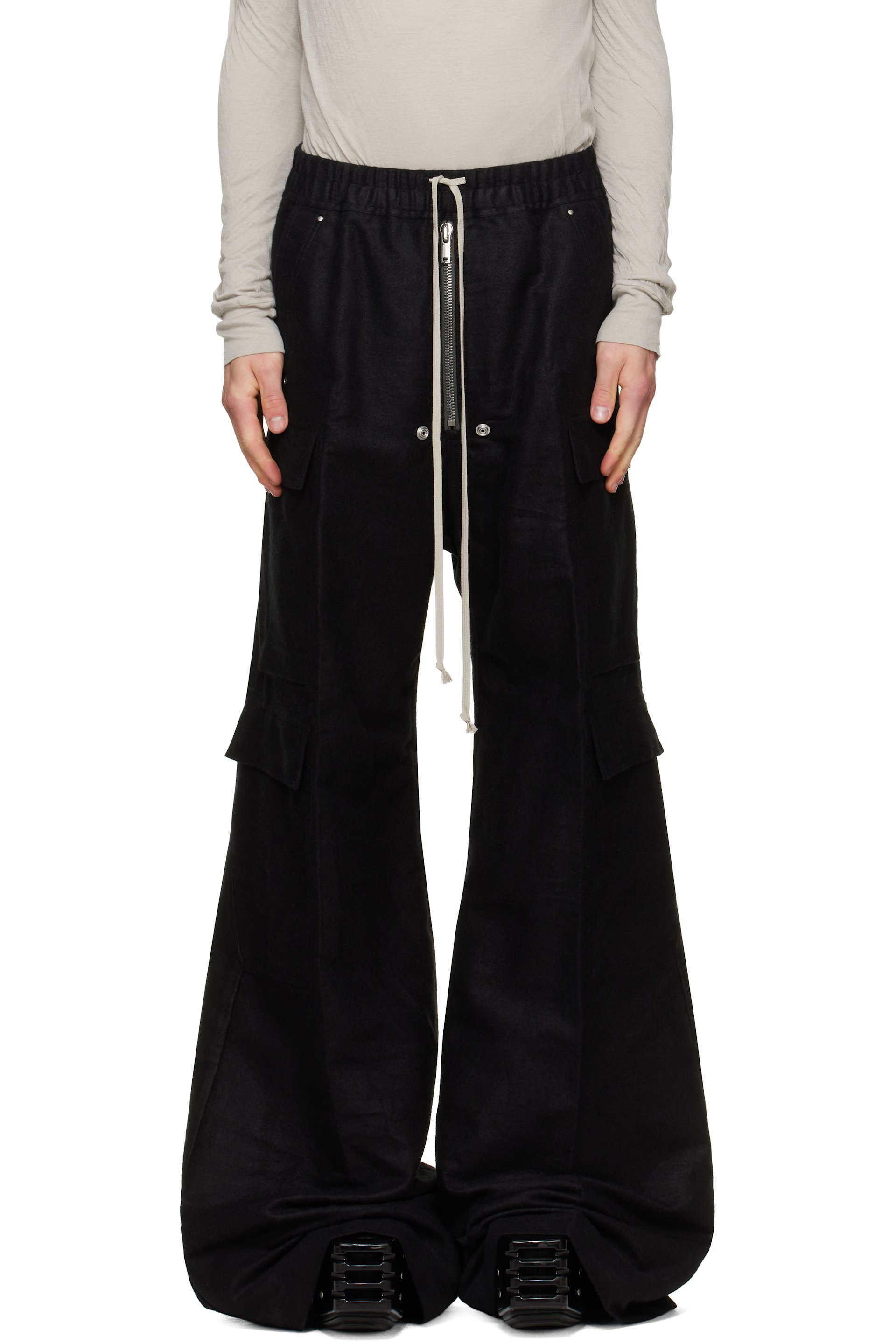 Rick Owens - Pantalon cargo noir à glissière Bela - Tower