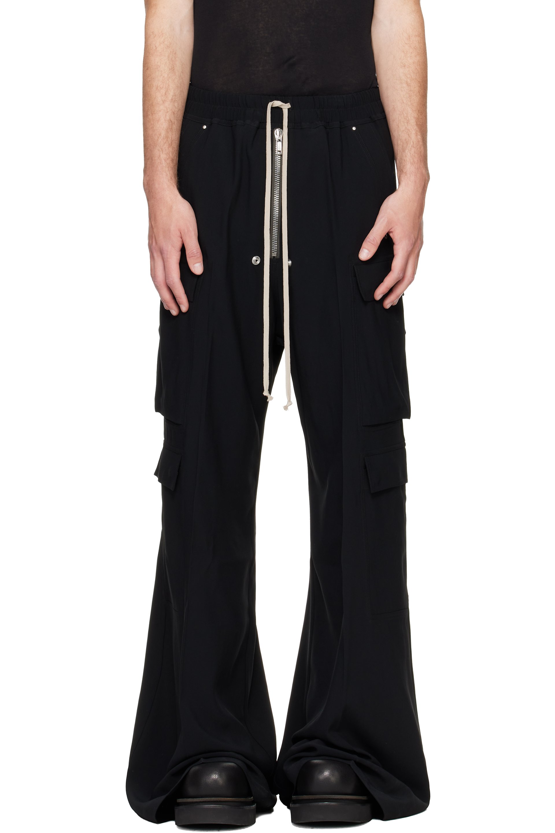 Rick Owens - Pantalon cargo noir à glissière Bela - Tower