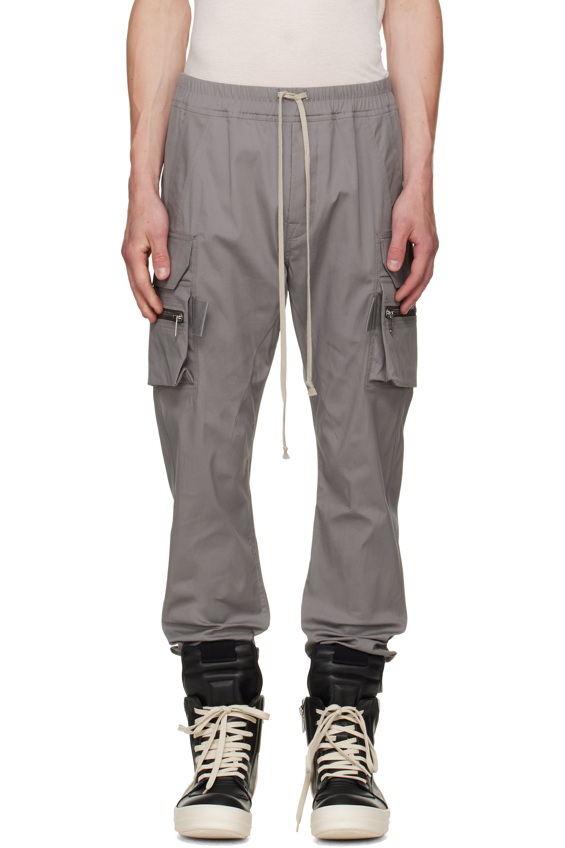 Rick Owens - Pantalon cargo Mastodon gris - Tower