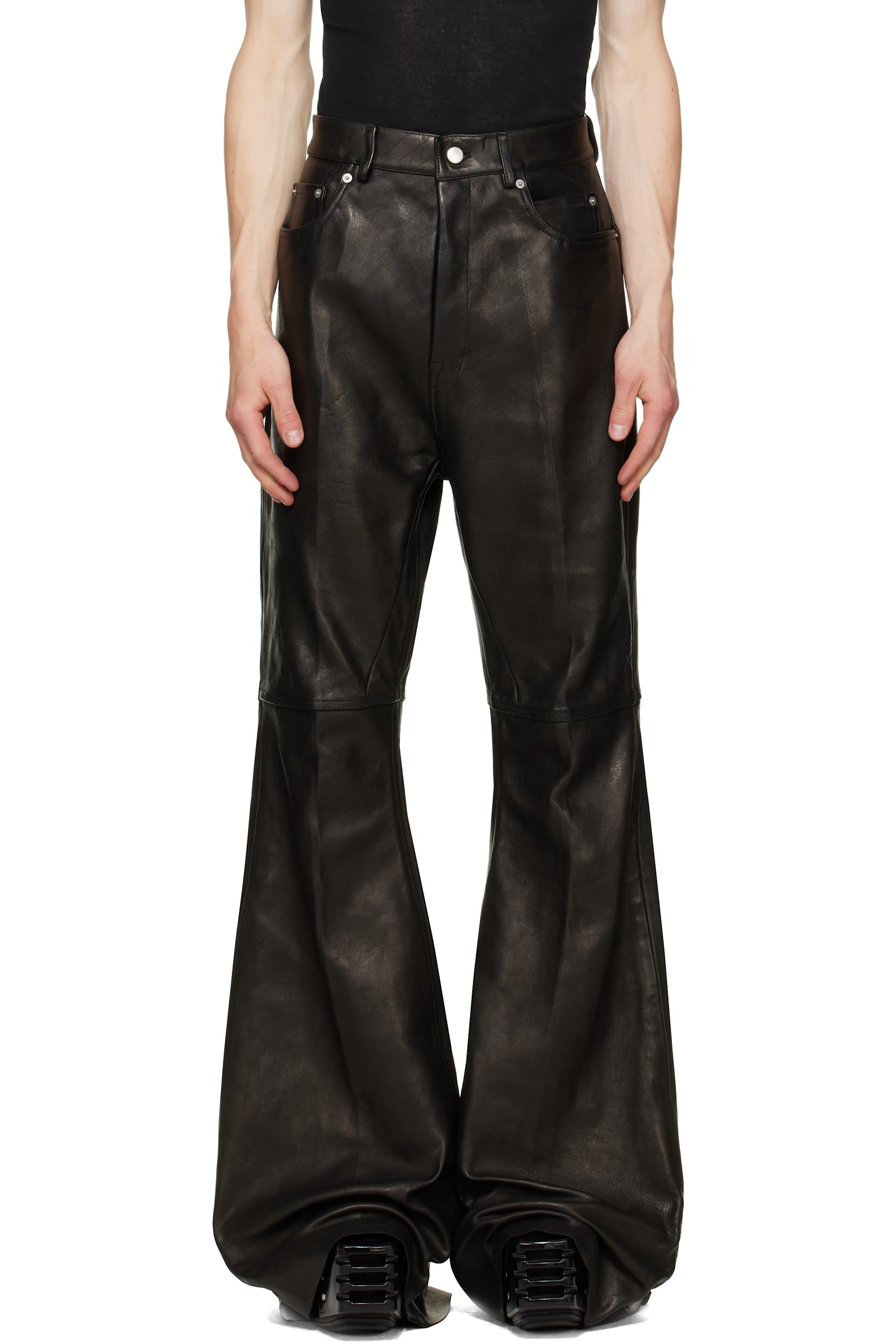 Rick Owens - Black Tower Bolan Bootcut Leather Pants
