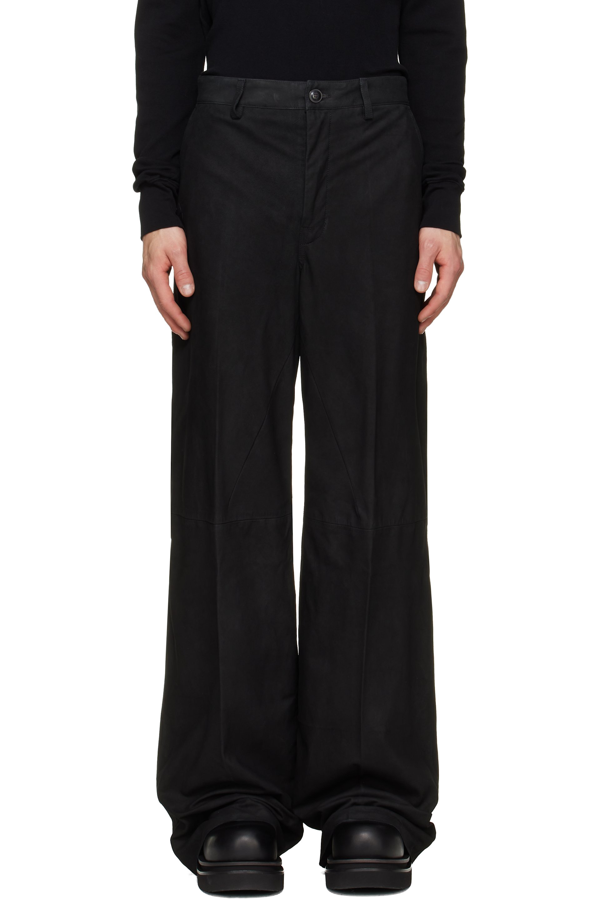 Rick Owens - Black Tower Leather Work Pants