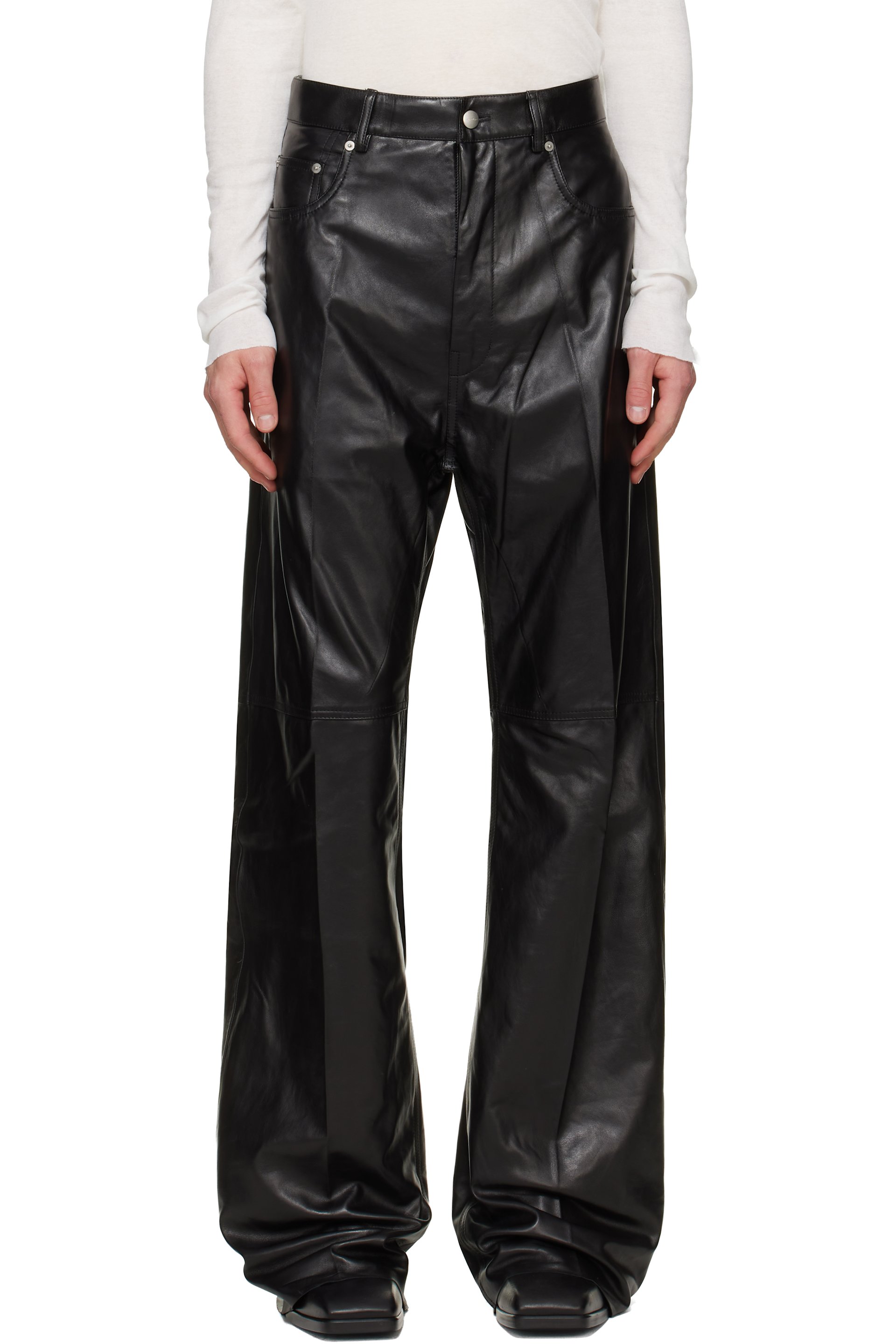 Rick Owens - Black Tower Geth Leather Pants