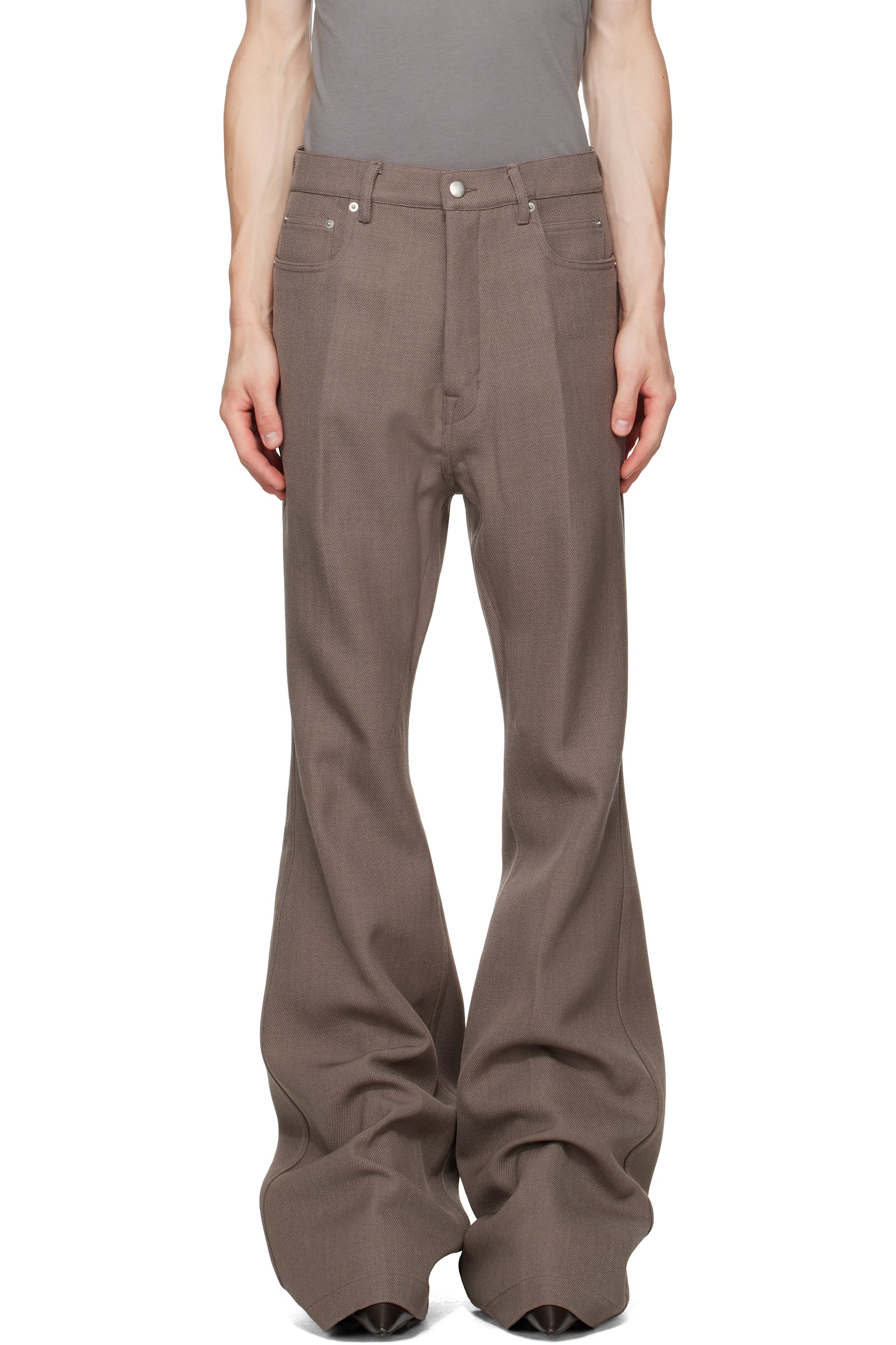 Rick Owens - Gray Tower Bolan Bootcut Trousers