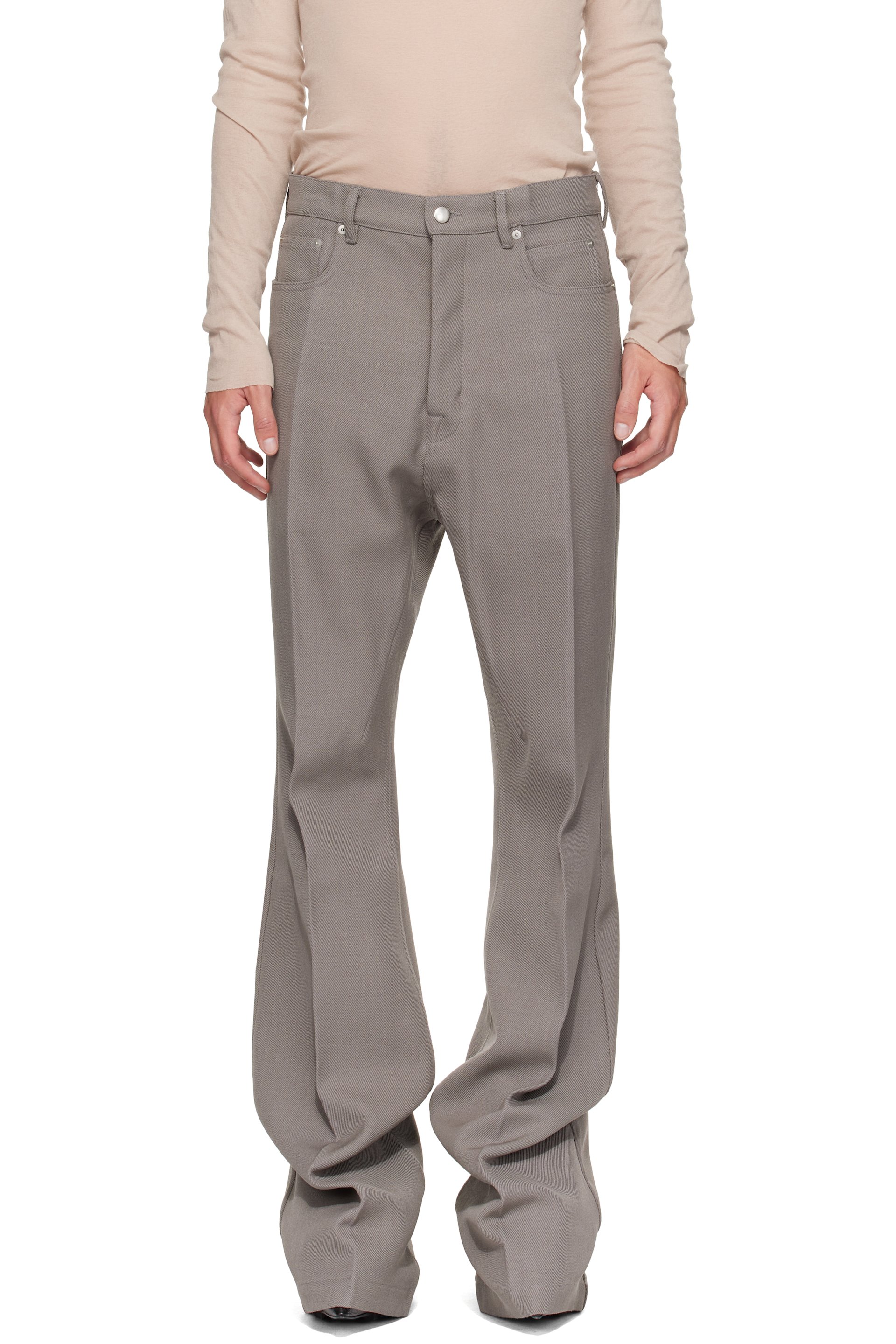 Rick Owens - Gray Tower Bolan Bootcut Trousers