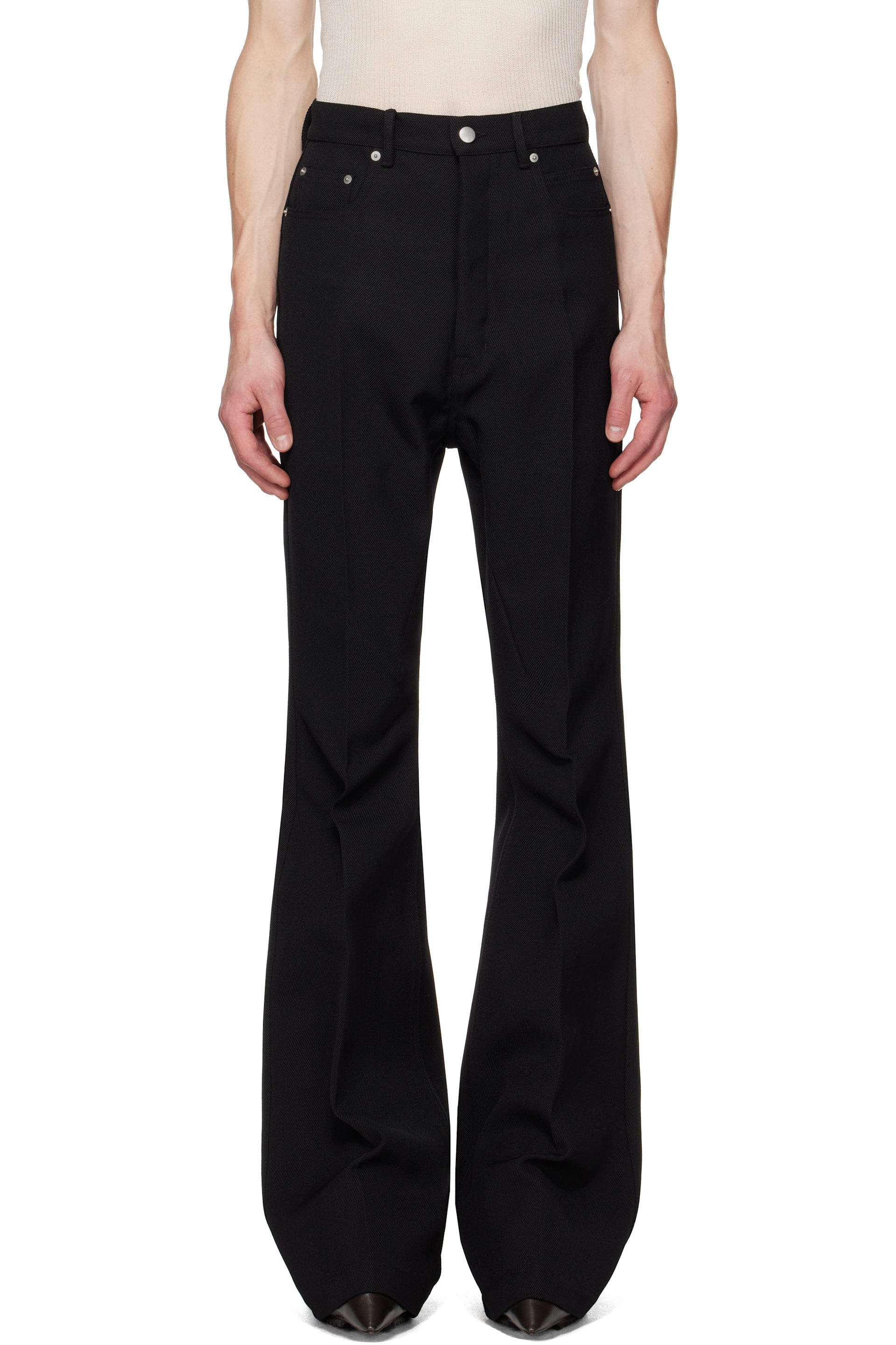Rick Owens - Black Tower Bolan Bootcut Trousers