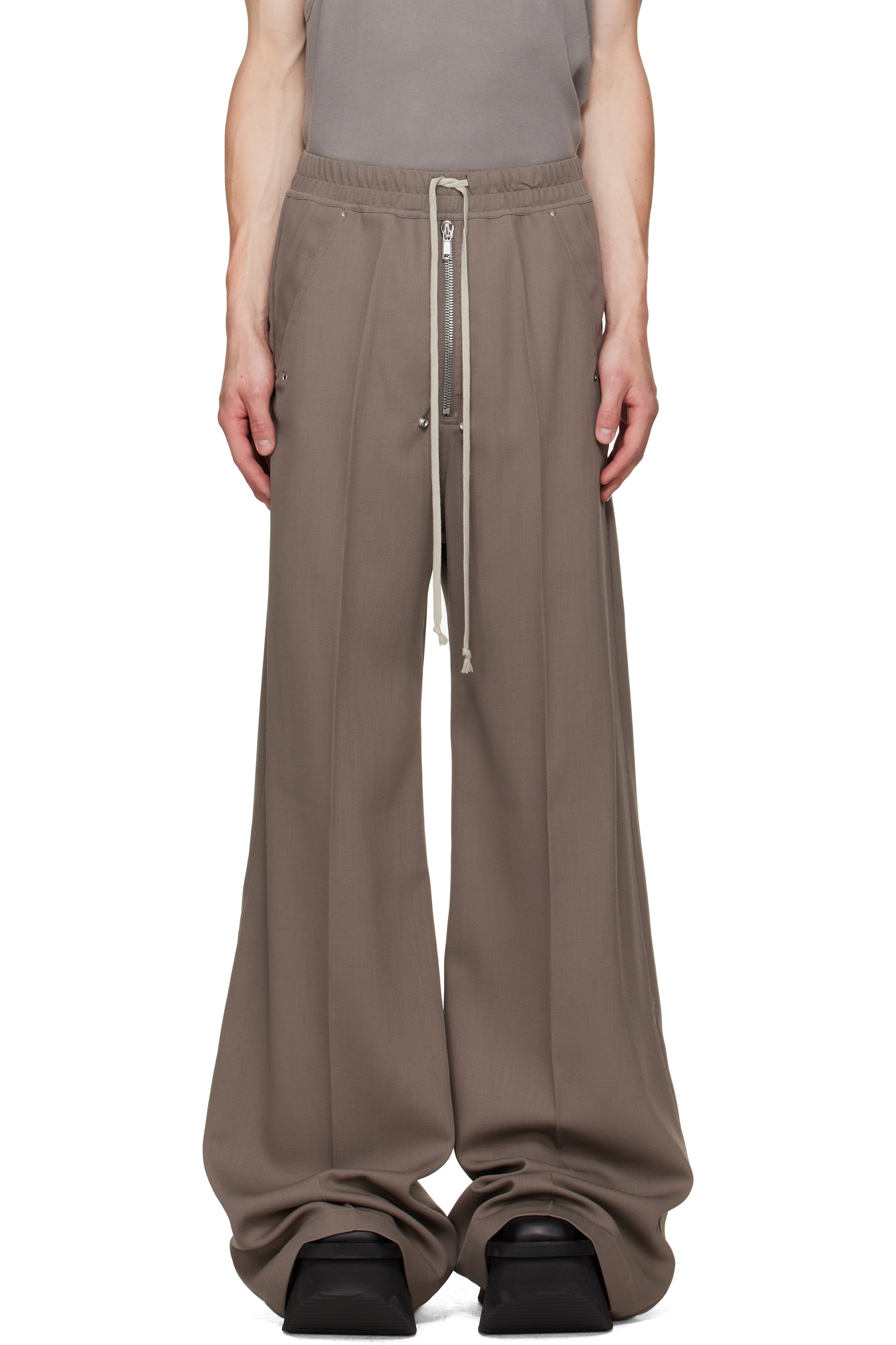Rick Owens - Pantalon ample gris à glissière Bela - Tower