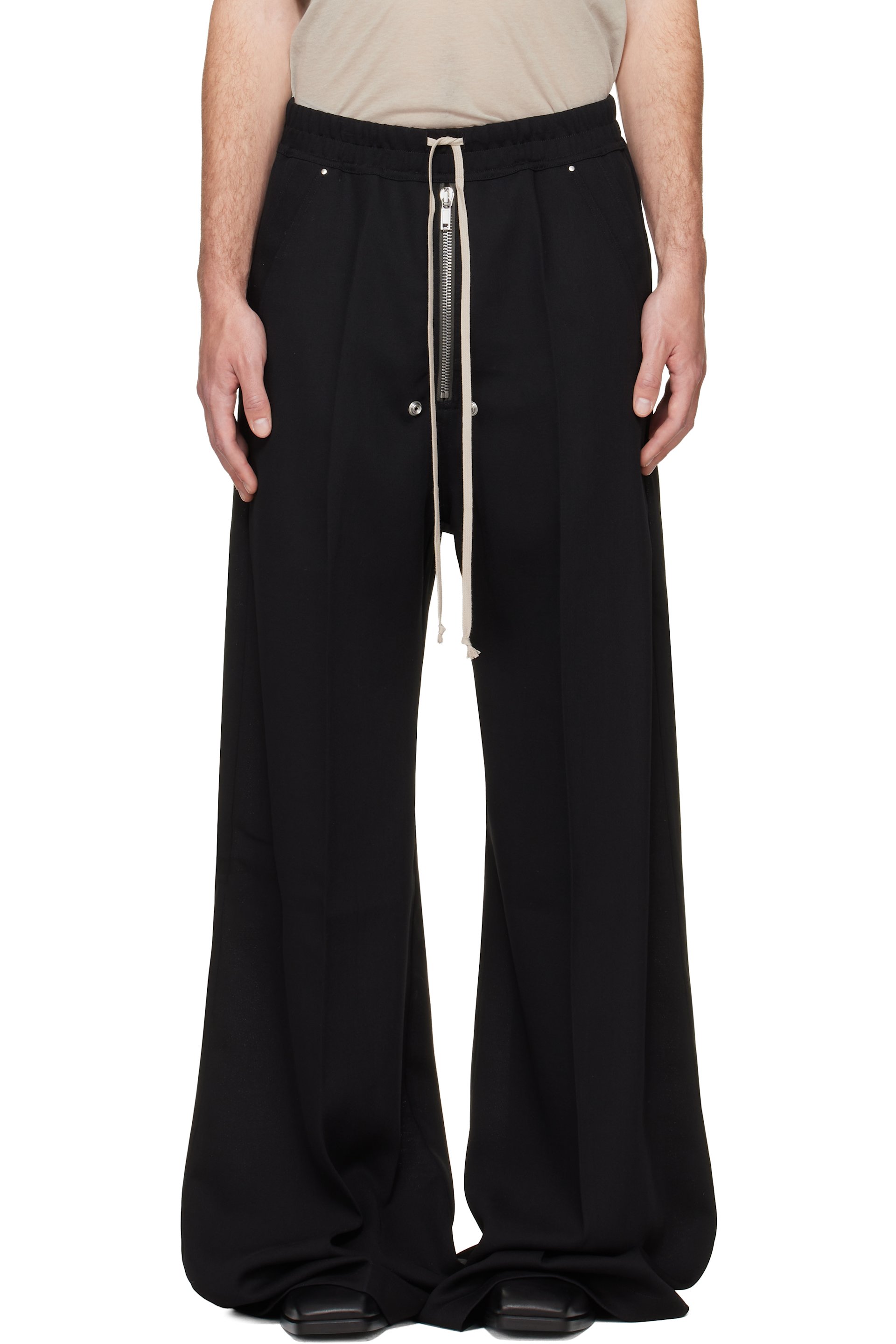 Rick Owens - Pantalon ample noir à glissière Bela - Tower