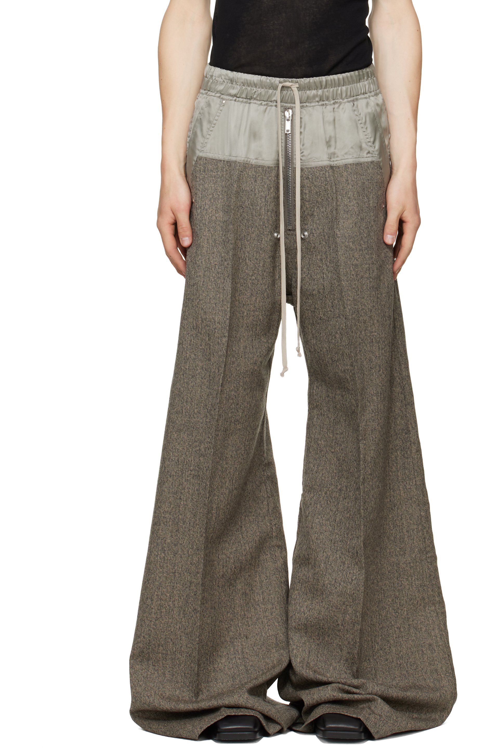 Rick Owens - Pantalon ample taupe à glissière Bela - Tower