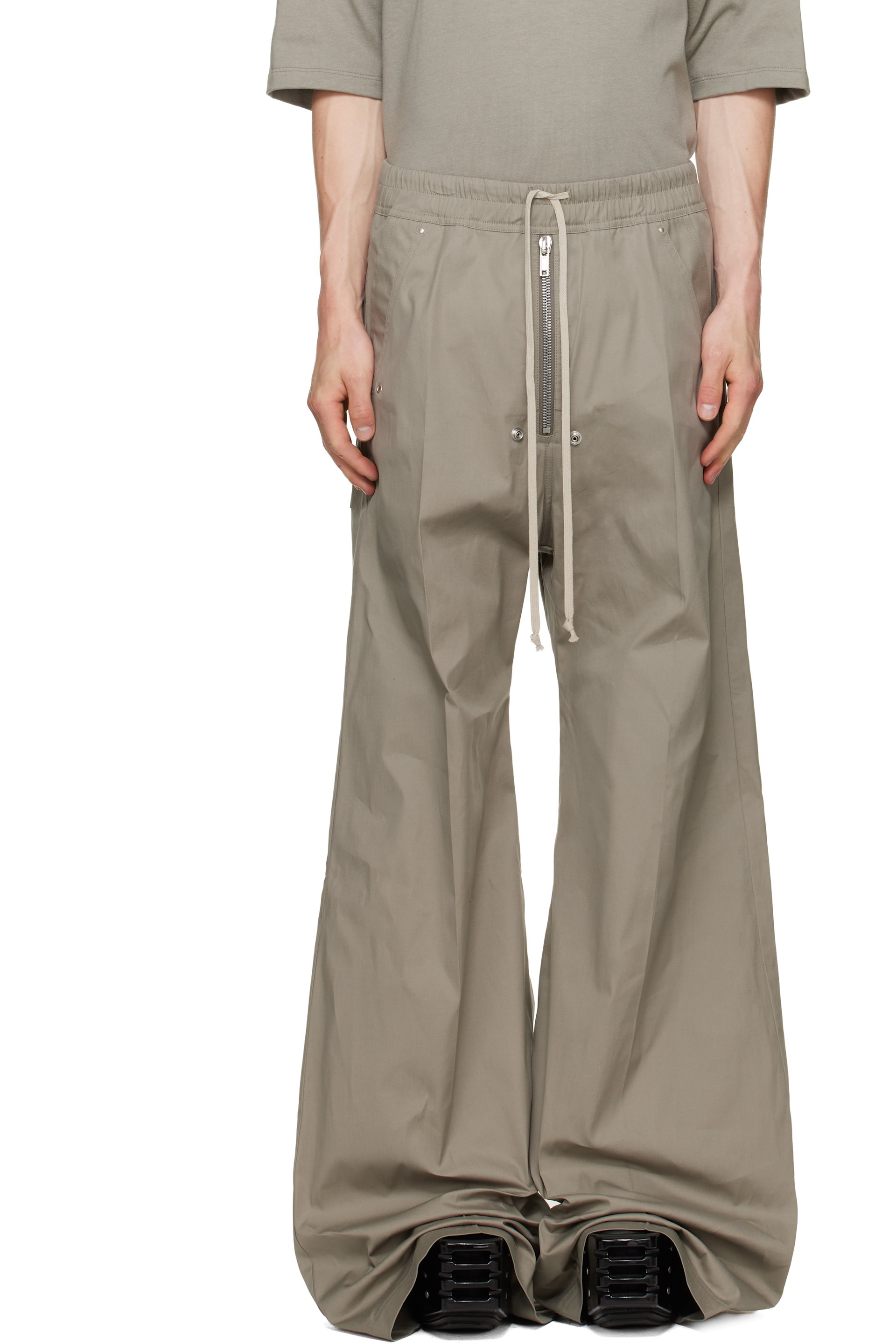 Rick Owens - Pantalon ample taupe à glissière Bela - Tower