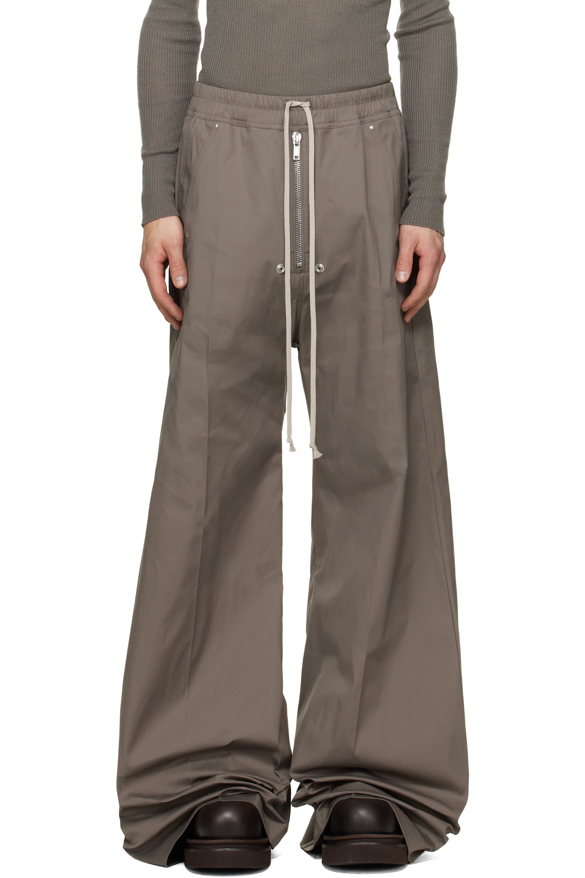 Rick Owens - Pantalon ample gris à glissière Bela - Tower