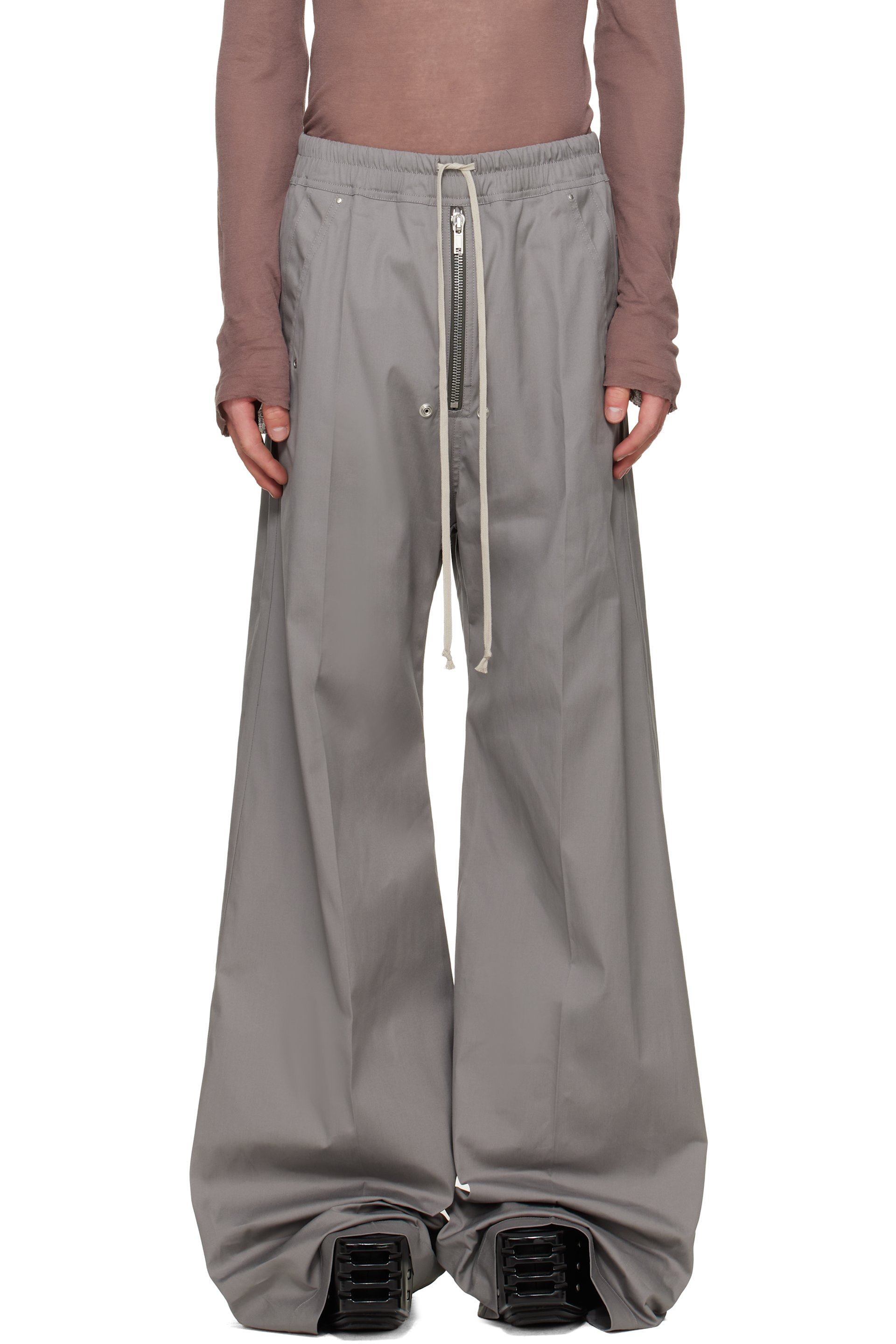 Rick Owens - Pantalon ample gris à glissière Bela - Tower