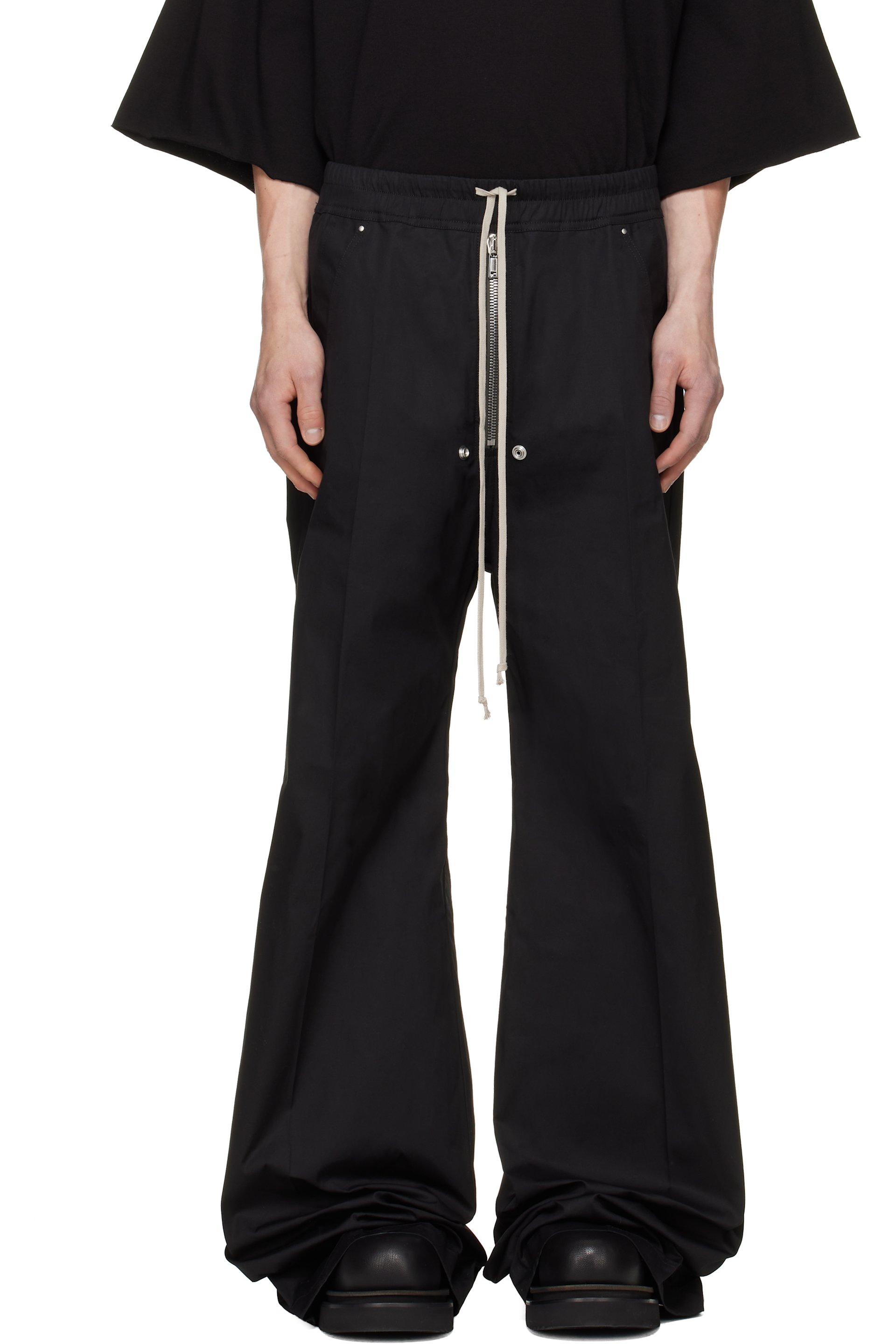 Rick Owens - Pantalon ample noir à glissière Bela - Tower