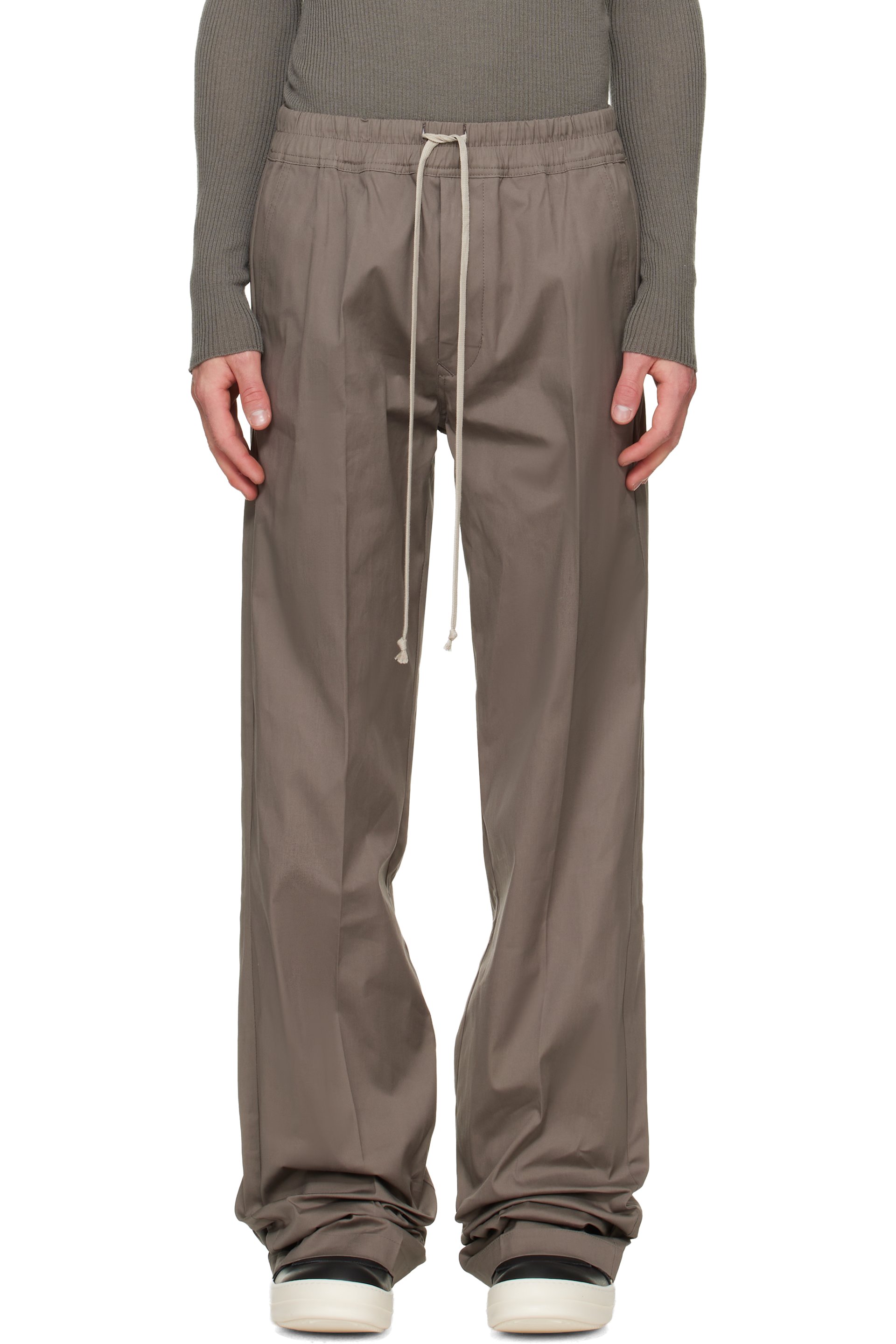 Rick Owens - Pantalon Dietrich gris à cordon coulissant - Tower