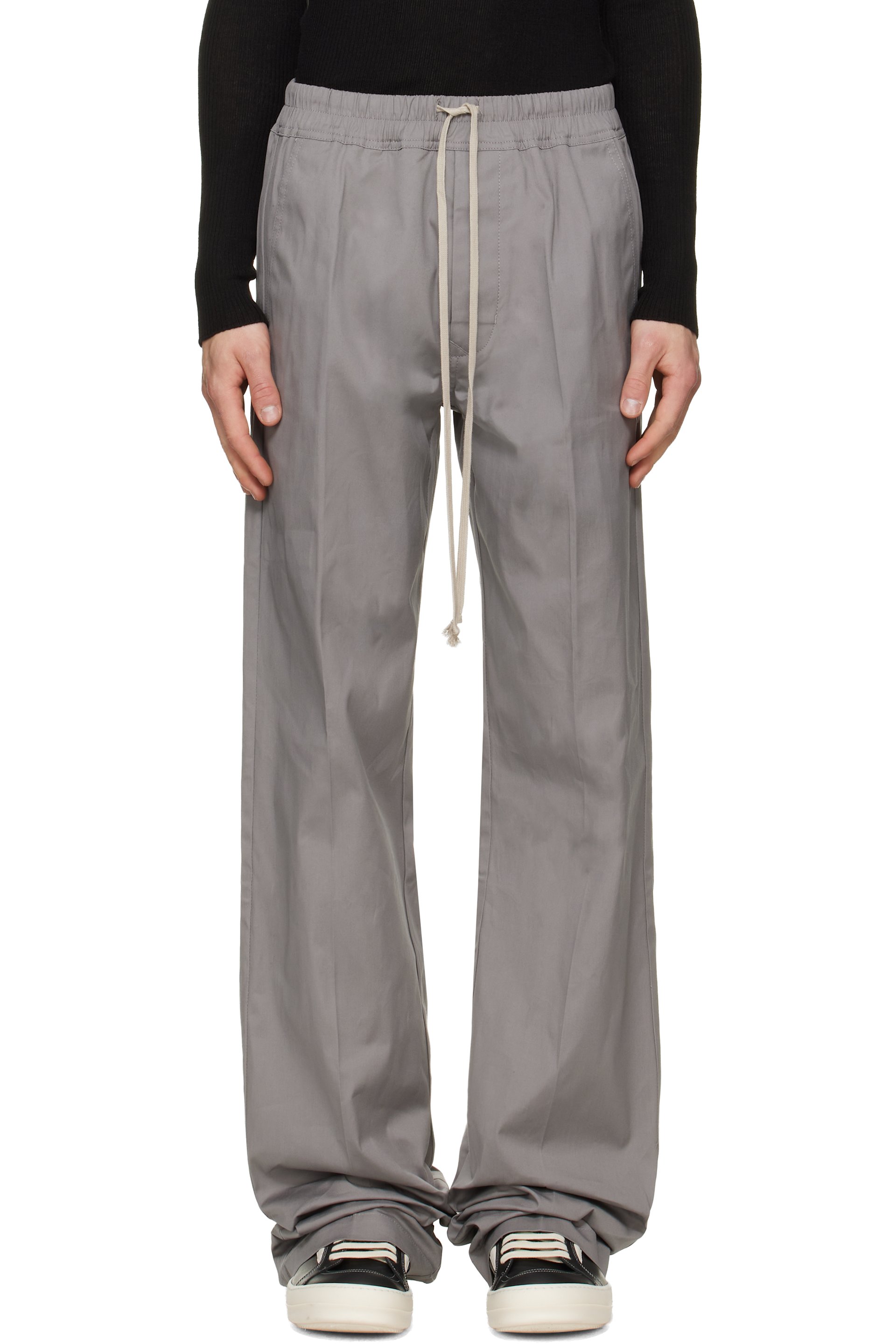 Rick Owens - Pantalon Dietrich gris à cordon coulissant - Tower