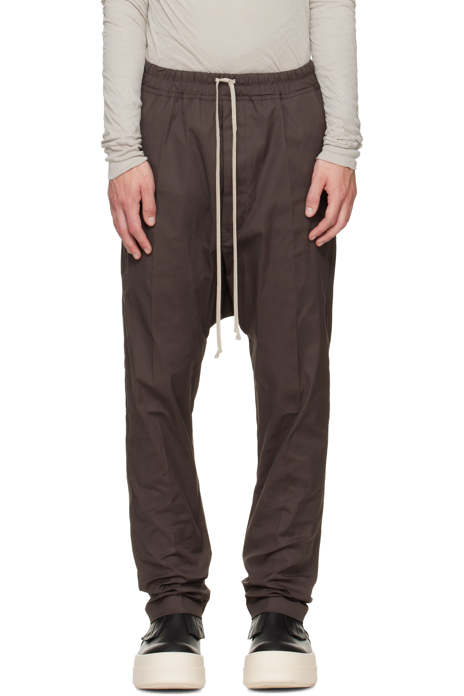 Rick Owens - Gray Tower Drawstring Long Trousers