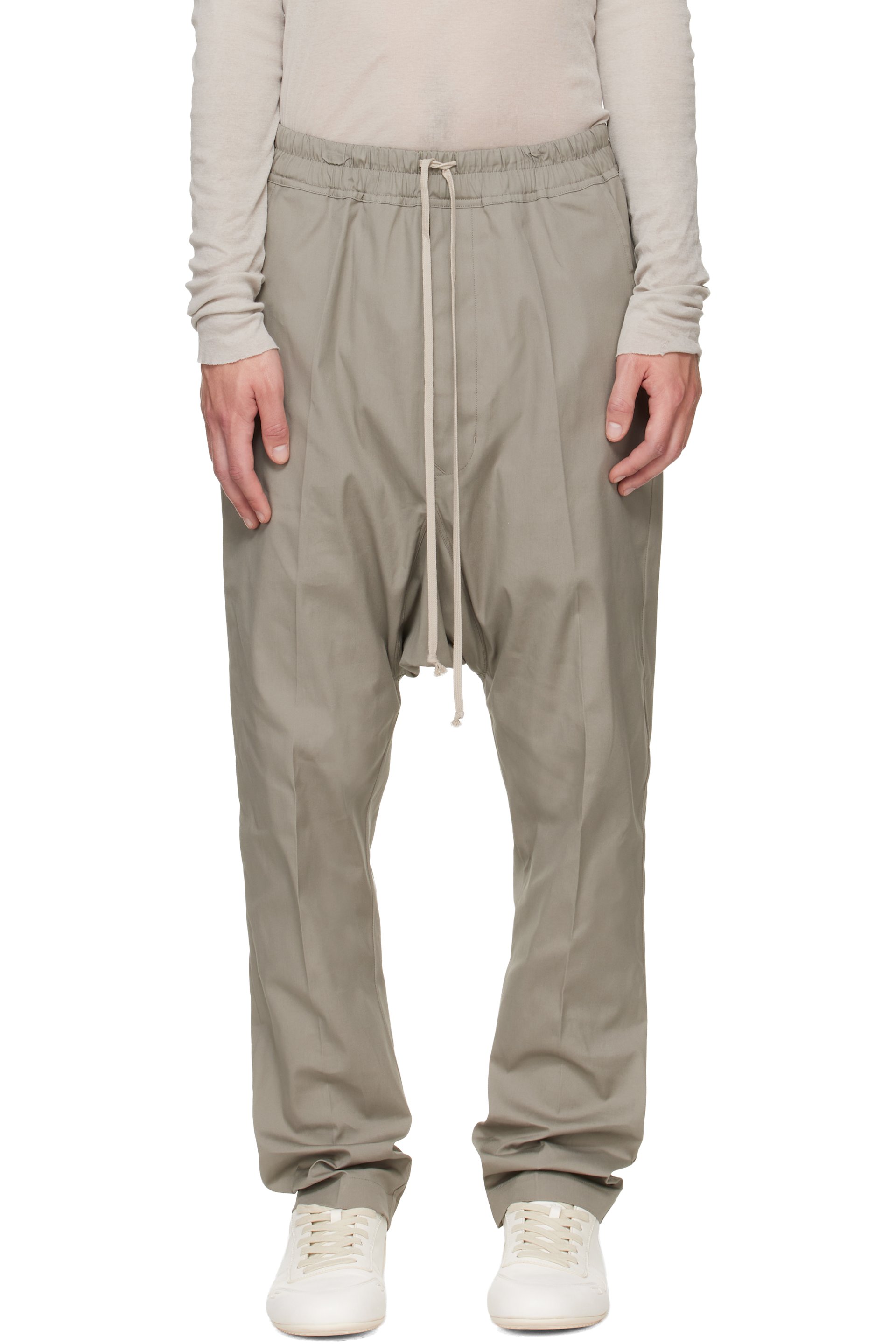 Rick Owens - Gray Tower Drawstring Long Trousers