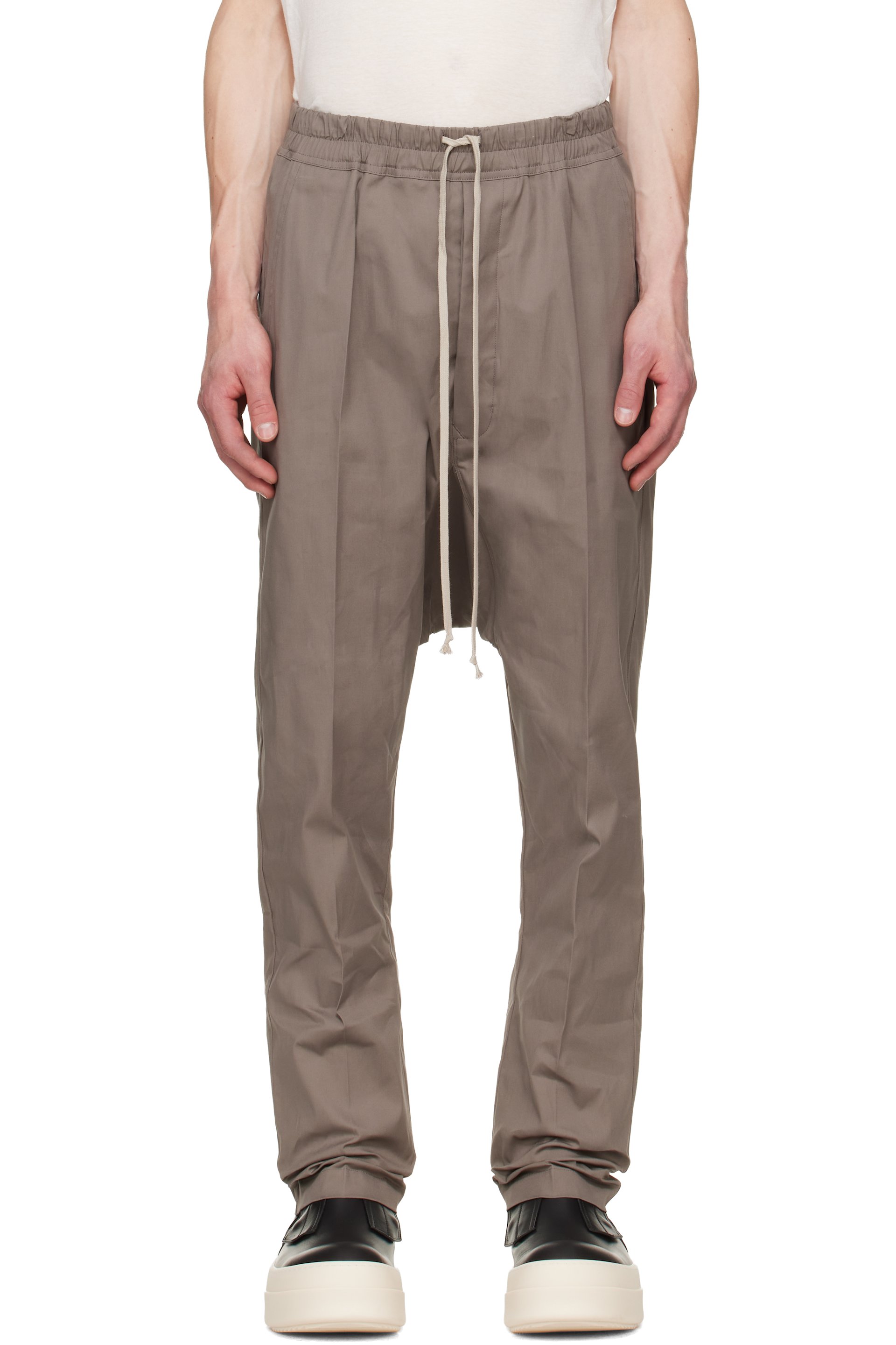 Rick Owens - Pantalon long gris à cordon coulissant - Tower