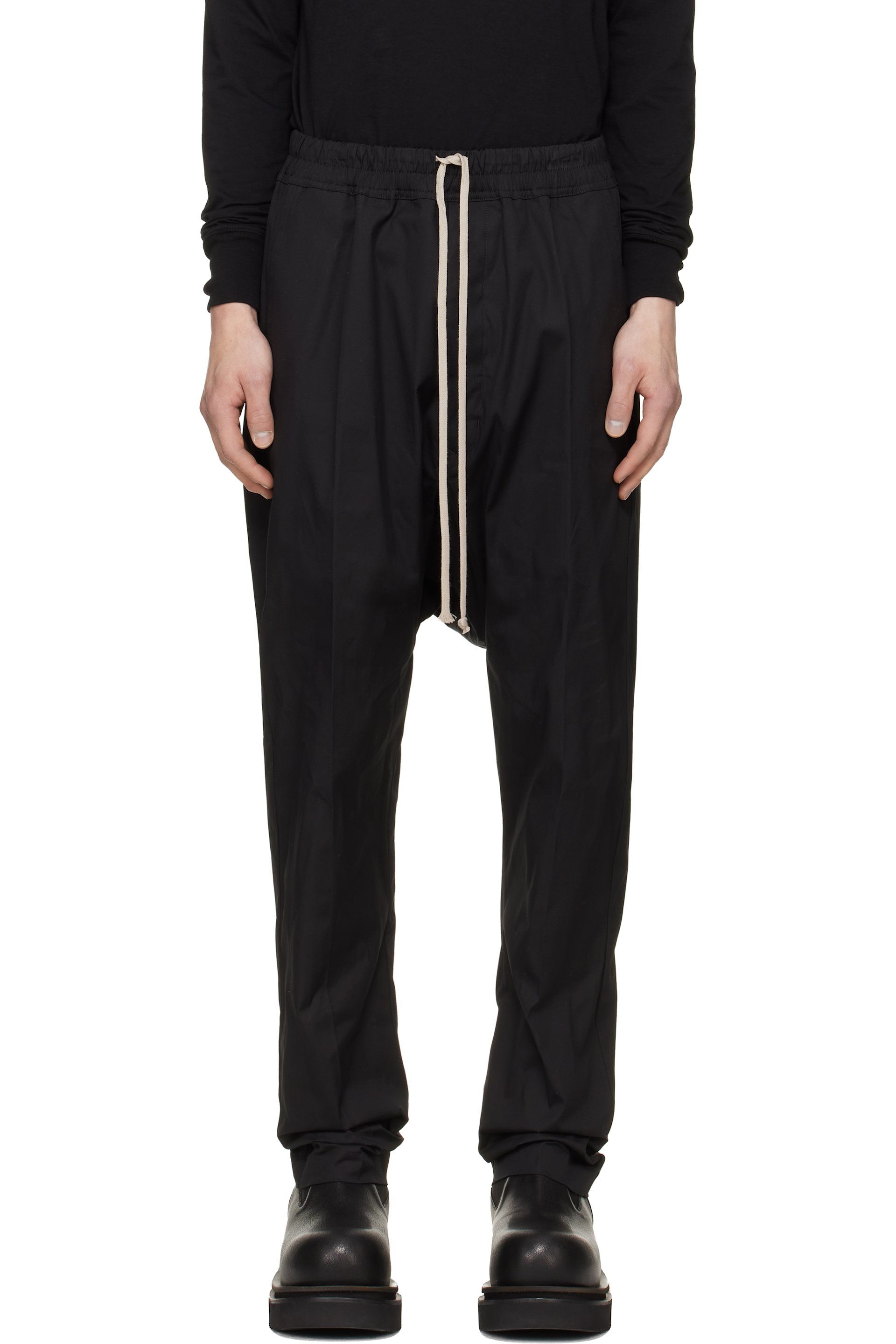 Rick Owens - Black Tower Drawstring Long Trousers