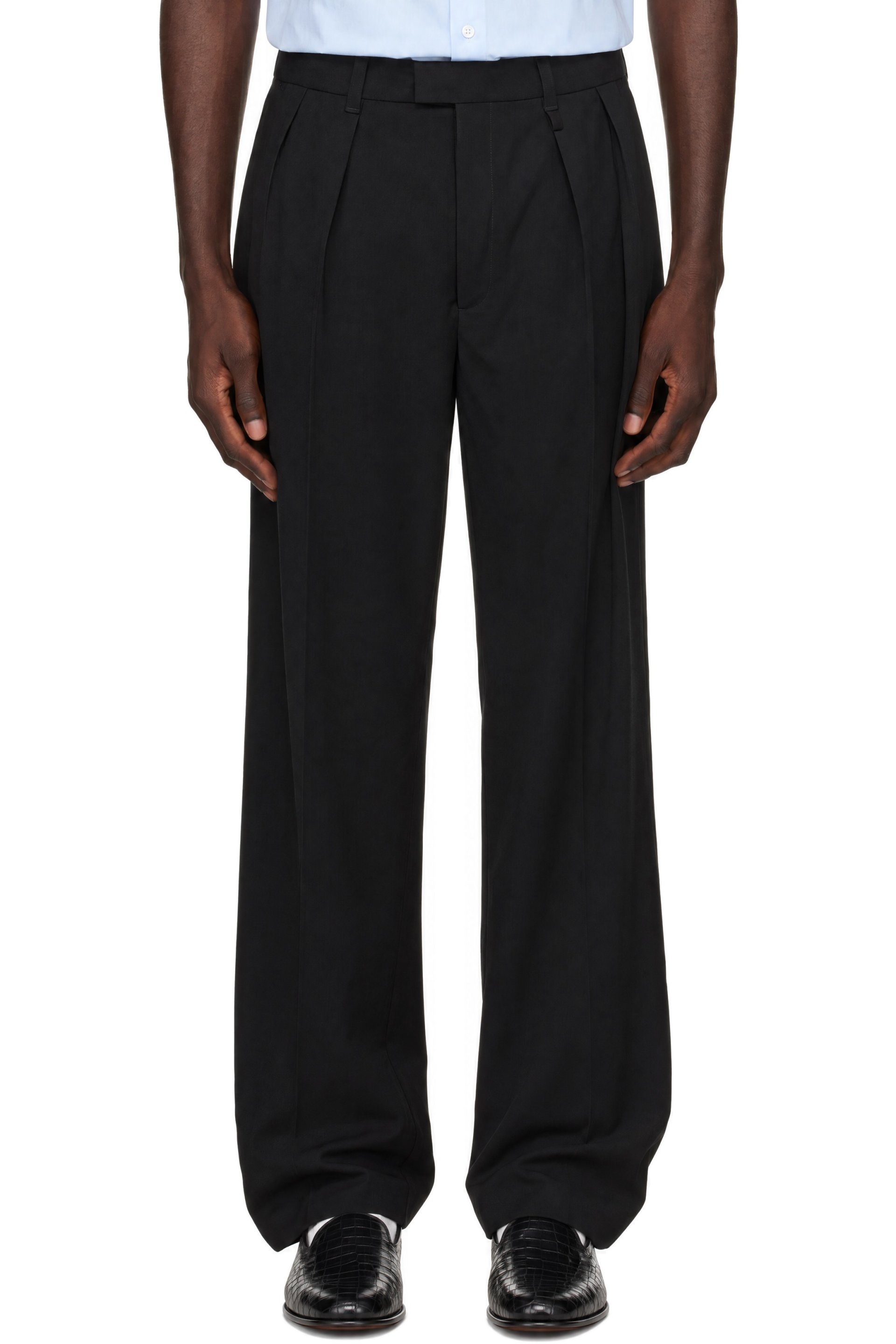 WILLY CHAVARRIA - Black Vestimenta Pleated Trousers