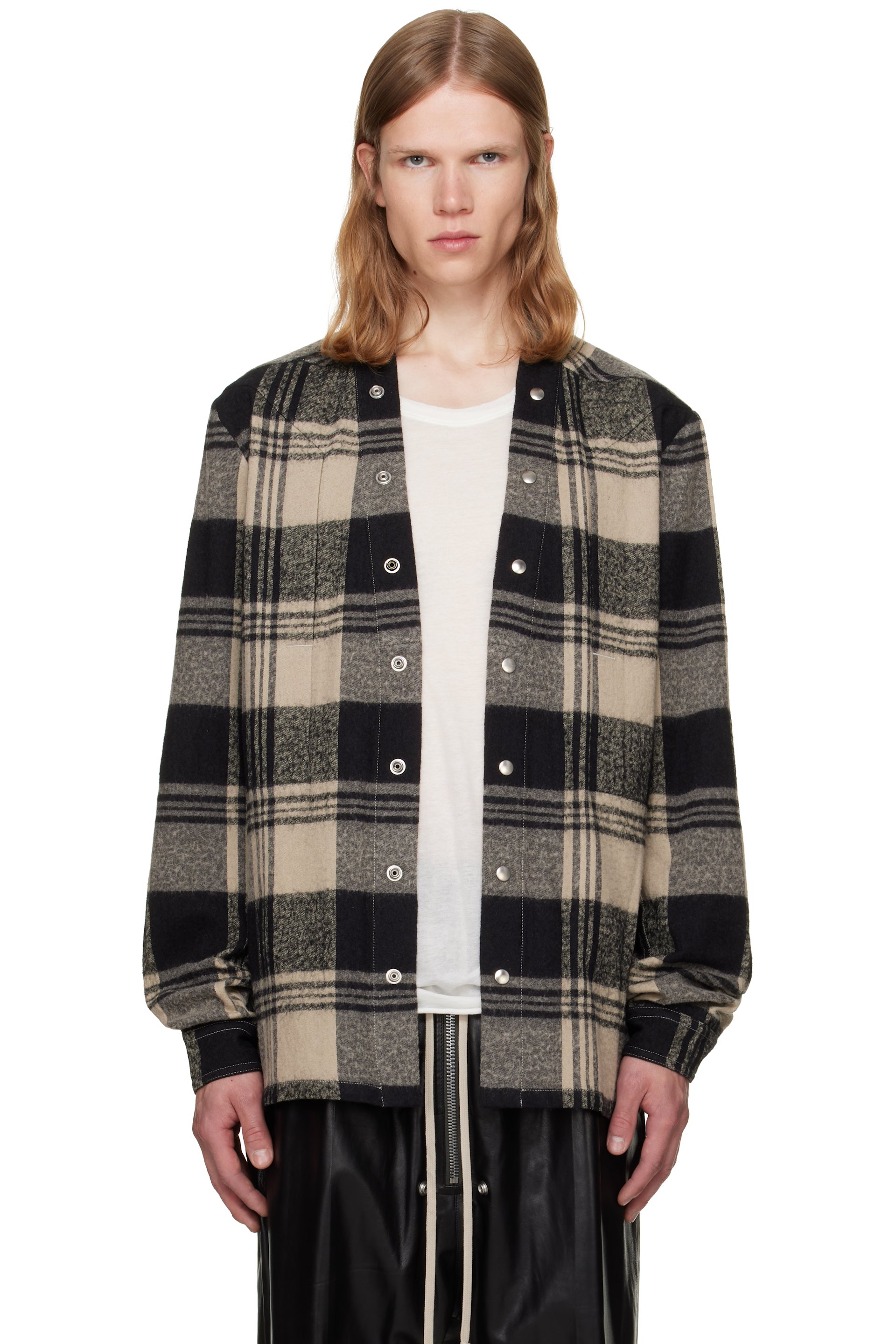 Rick Owens - Off-White & Black Tower Larry Fogpocket Shirt